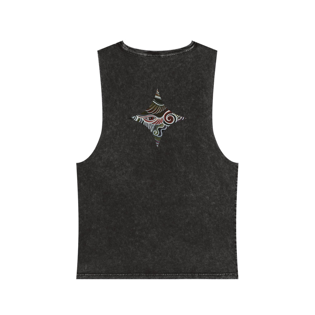 Stonewash Tank Top — Colorful Swirl Triangle Graphic #ew1177