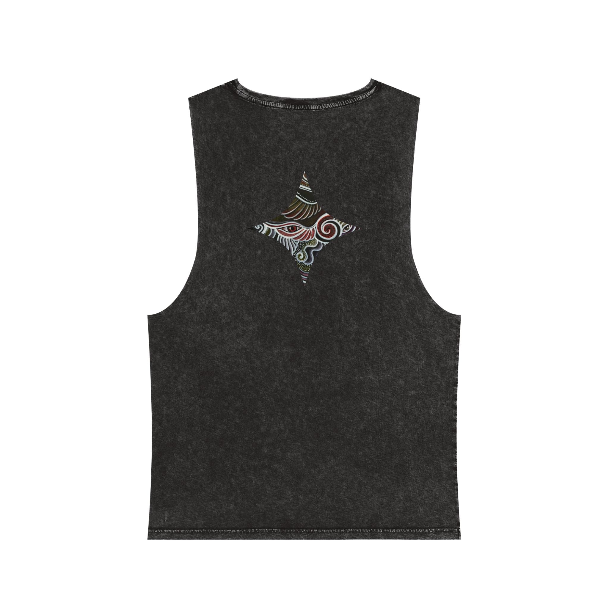 Stonewash Tank Top — Colorful Swirl Triangle Graphic #ew1177
