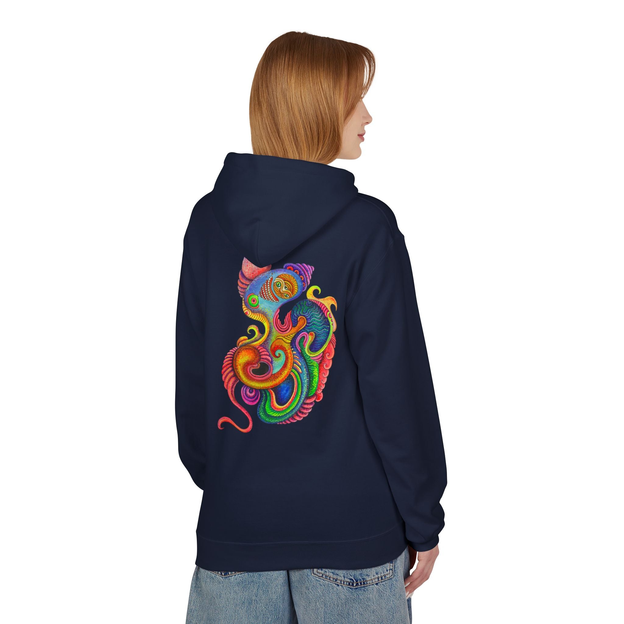 Psychedelic Abstract Snake Hoodie — Colorful Surreal Art Pullover #ggd76467