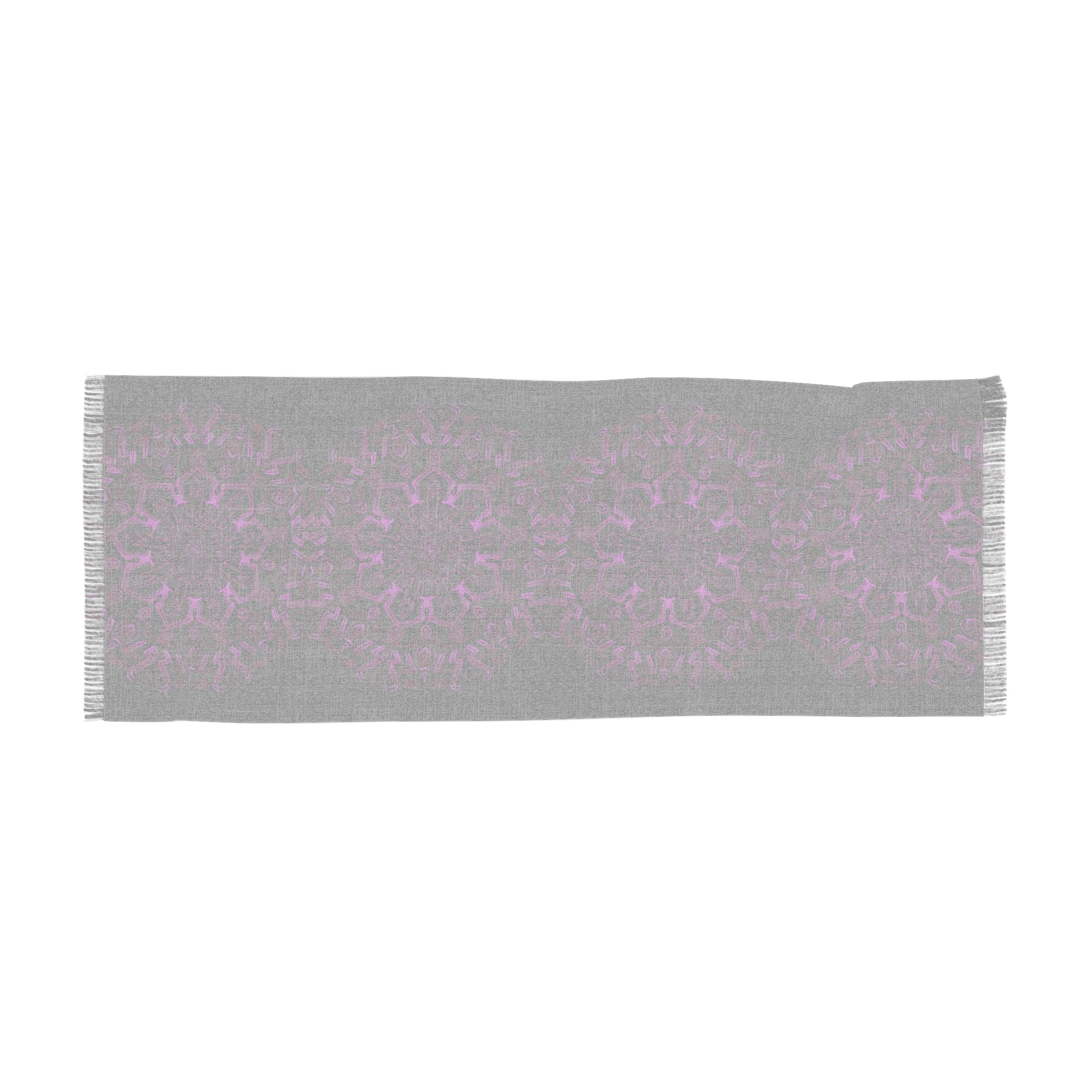 Purple Mandala Light Scarf – Boho Decorative Fringe Scarf #i66280