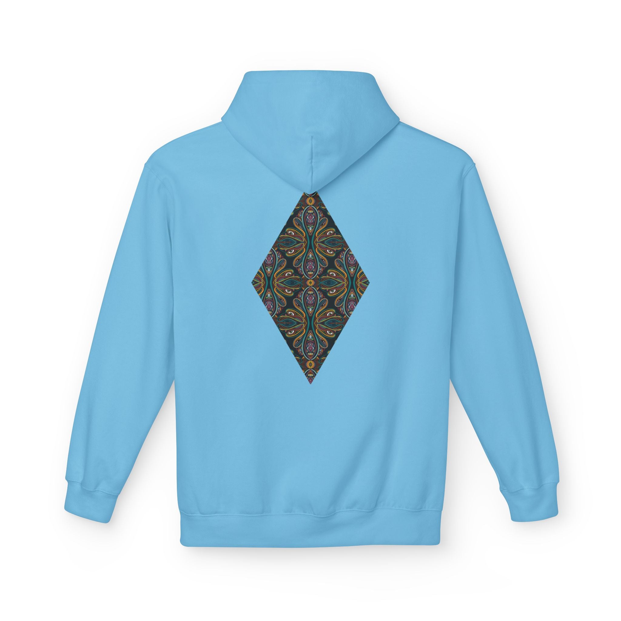 Geometric Mosaic Triangle Hoodie — Decorative Pattern Pullover #i865678