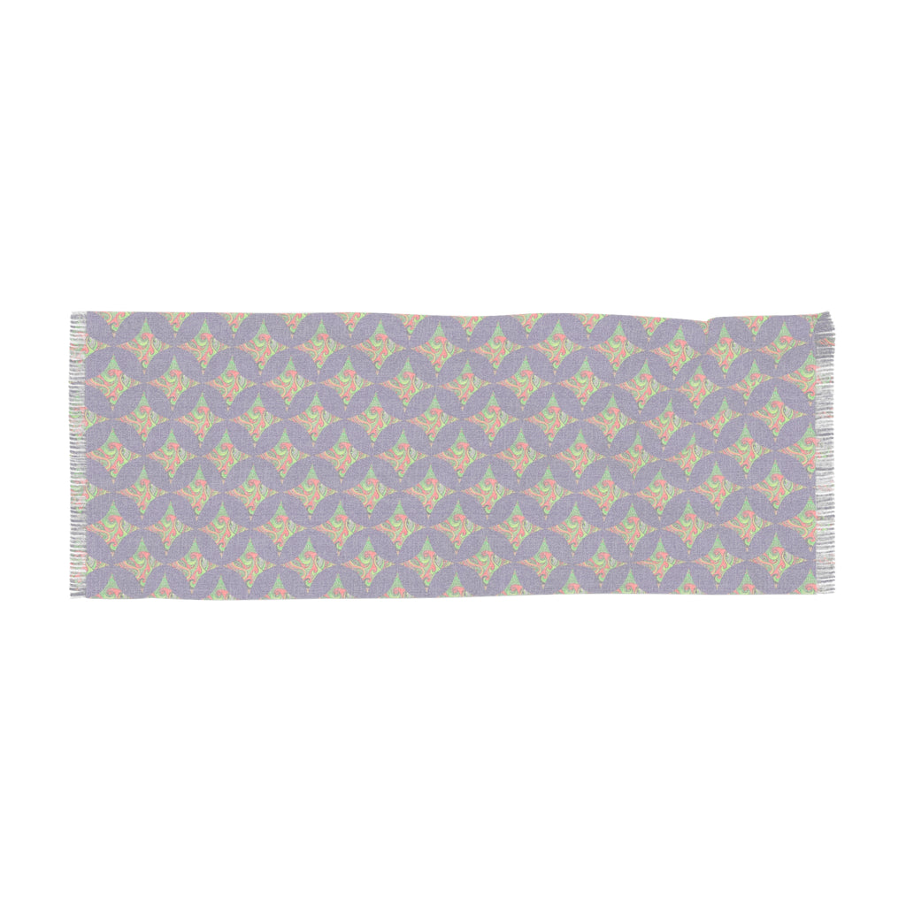 Light Scarf - Purple Geometric Floral Pattern Lightweight Scarf #f9987654