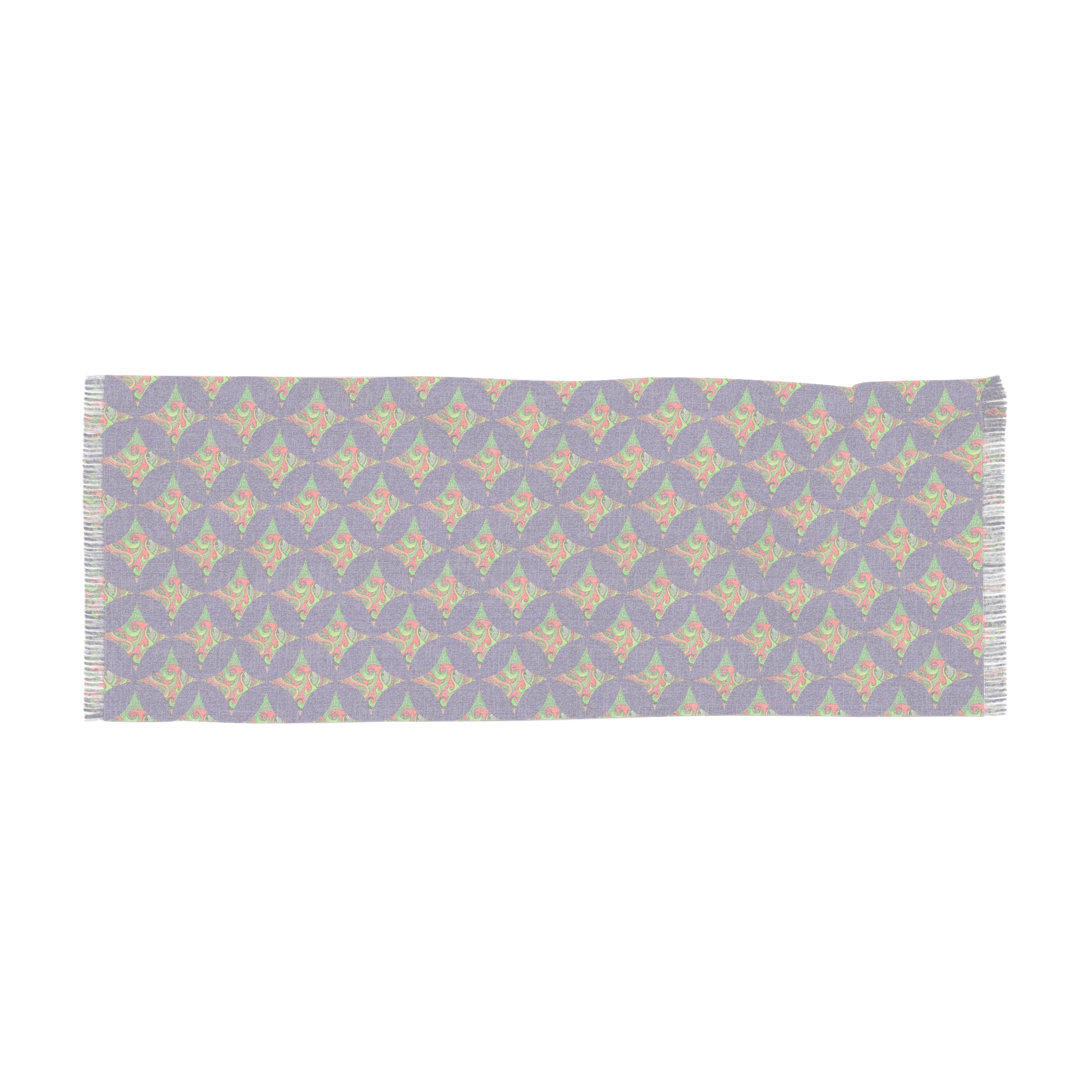 Light Scarf - Purple Geometric Floral Pattern Lightweight Scarf #f9987654