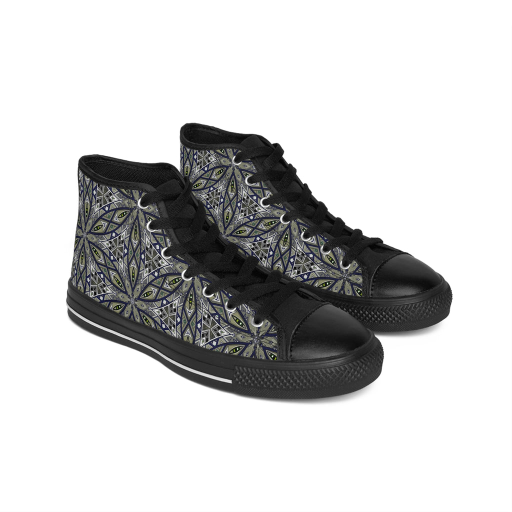 Mandala Geo High-Top Sneakers — Men's Classic Patterned Shoes.  #ojh22338