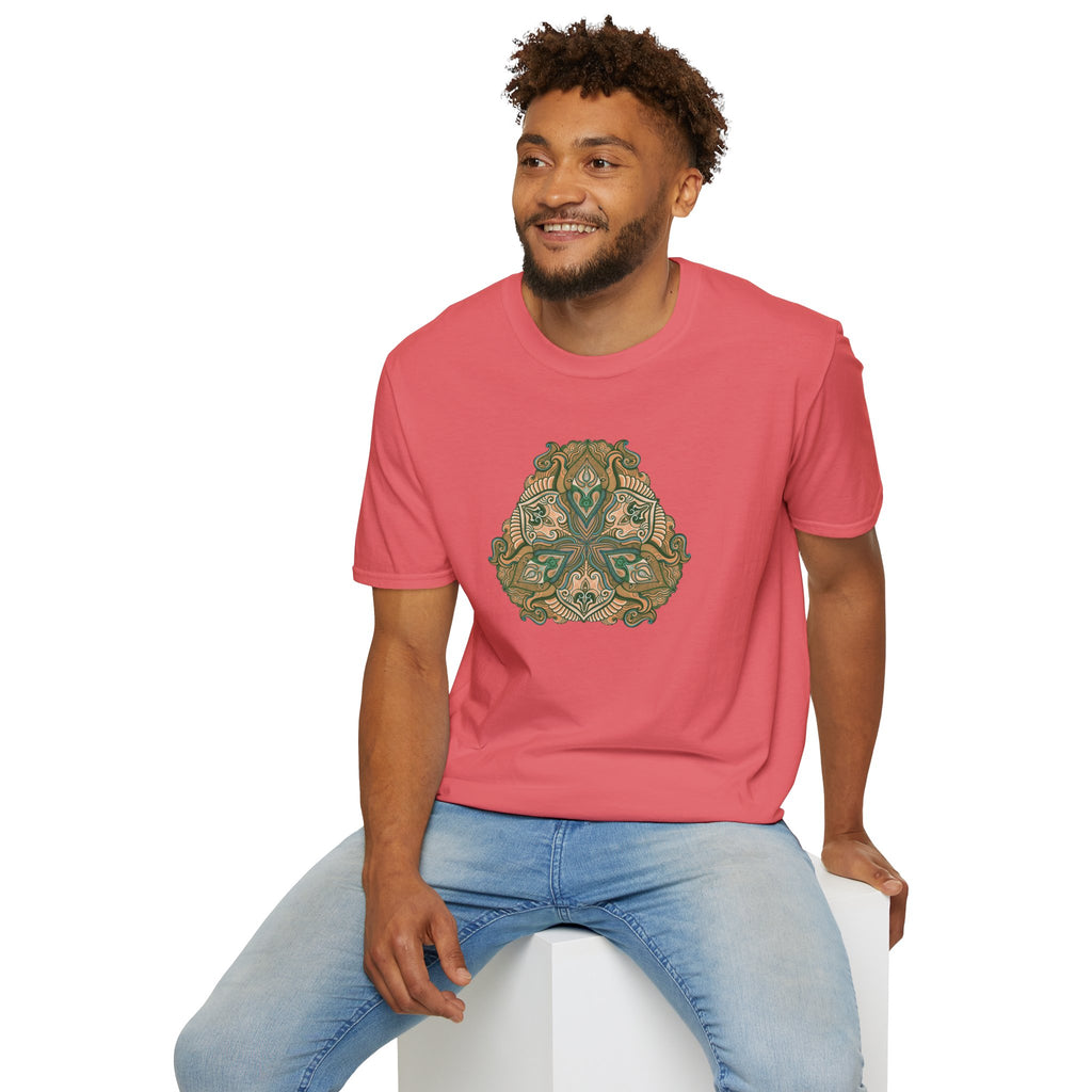 Green Celtic Knot Mandala T-Shirt | Floral Shamrock Pattern