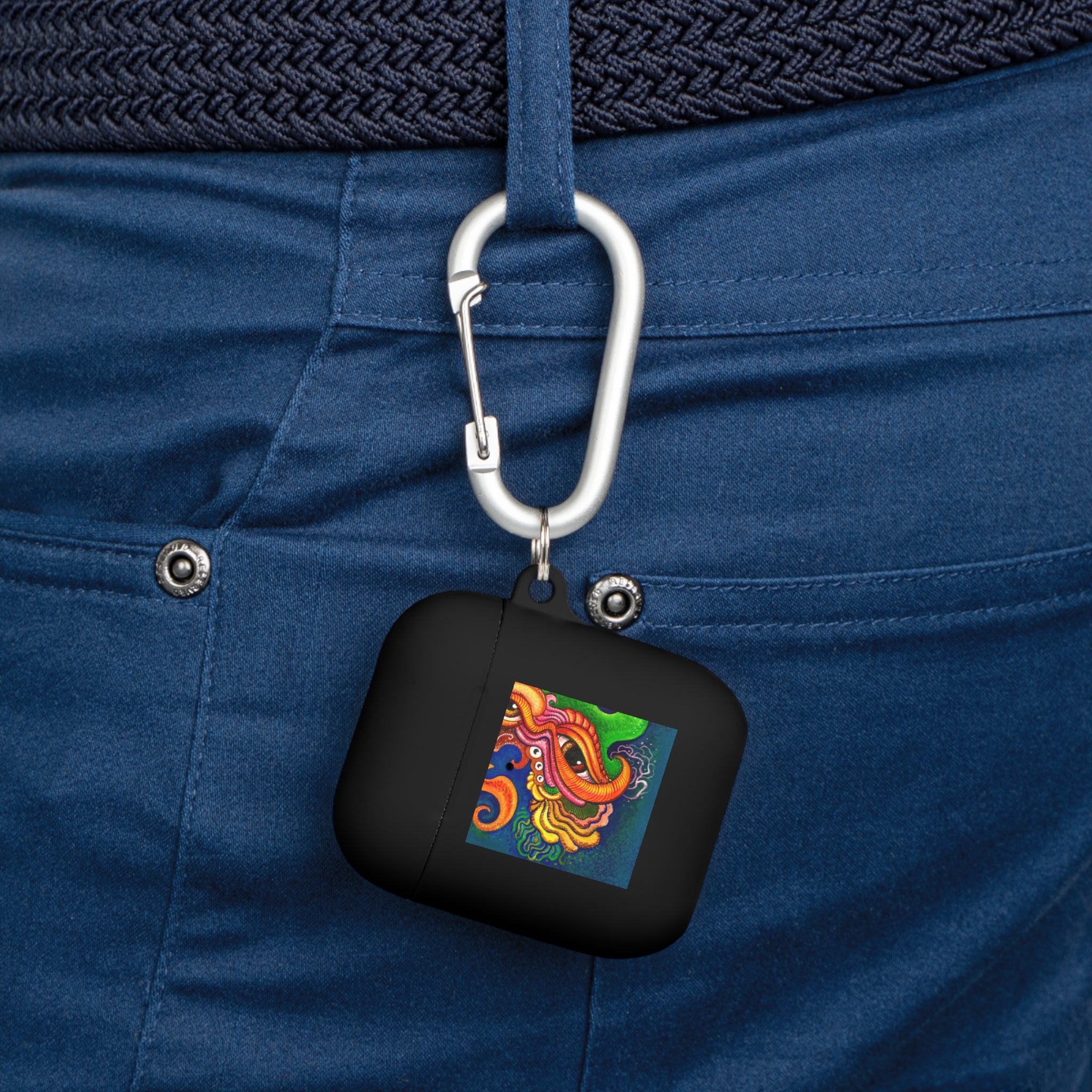 Colorful Abstract Dragon AirPods Case — Vibrant Floral Swirl Design #2347