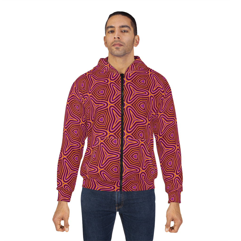 Psychedelic Geo Pattern Zip Hoodie #s65367i