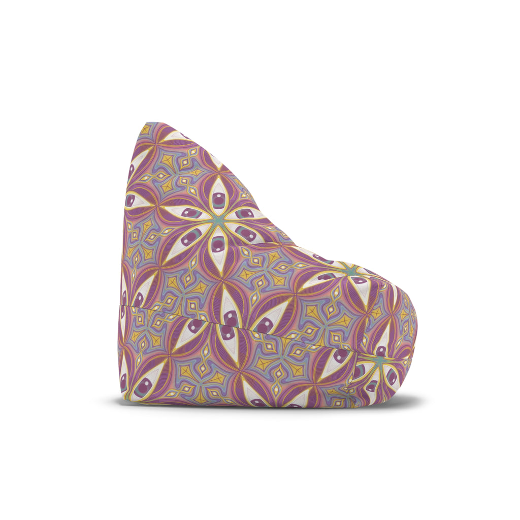 Bohemian Floral Pattern Bean Bag Cover — Retro Pink & Gold Mandala Accent #f68