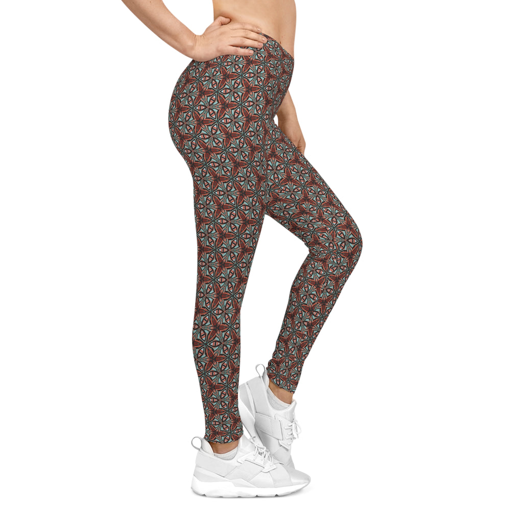 Boho Floral Mosaic Leggings — Women's All-Over Print Casual Leggings