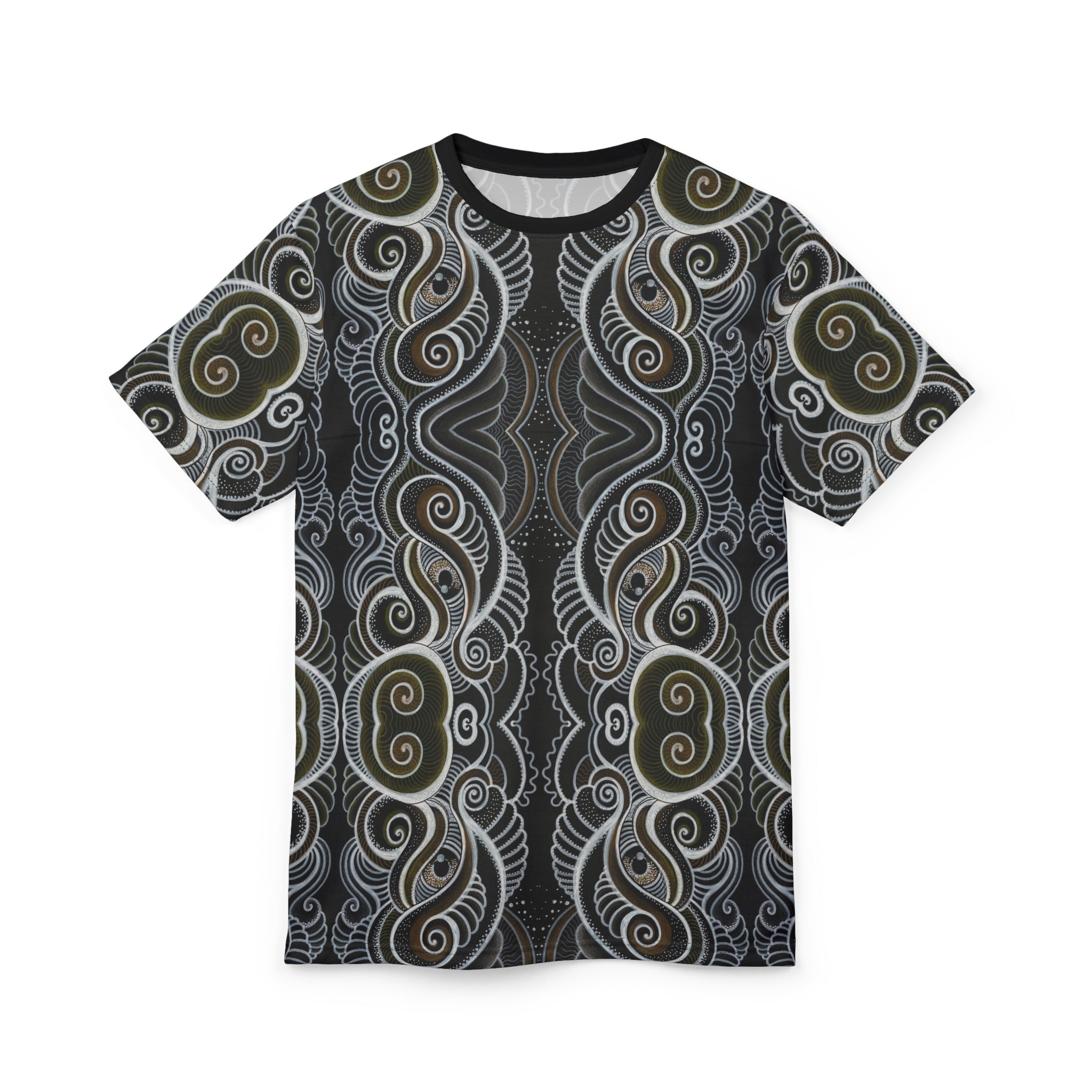 Tribal Spiral All-Over Print Tee — Boho Geometric Pattern #i66321
