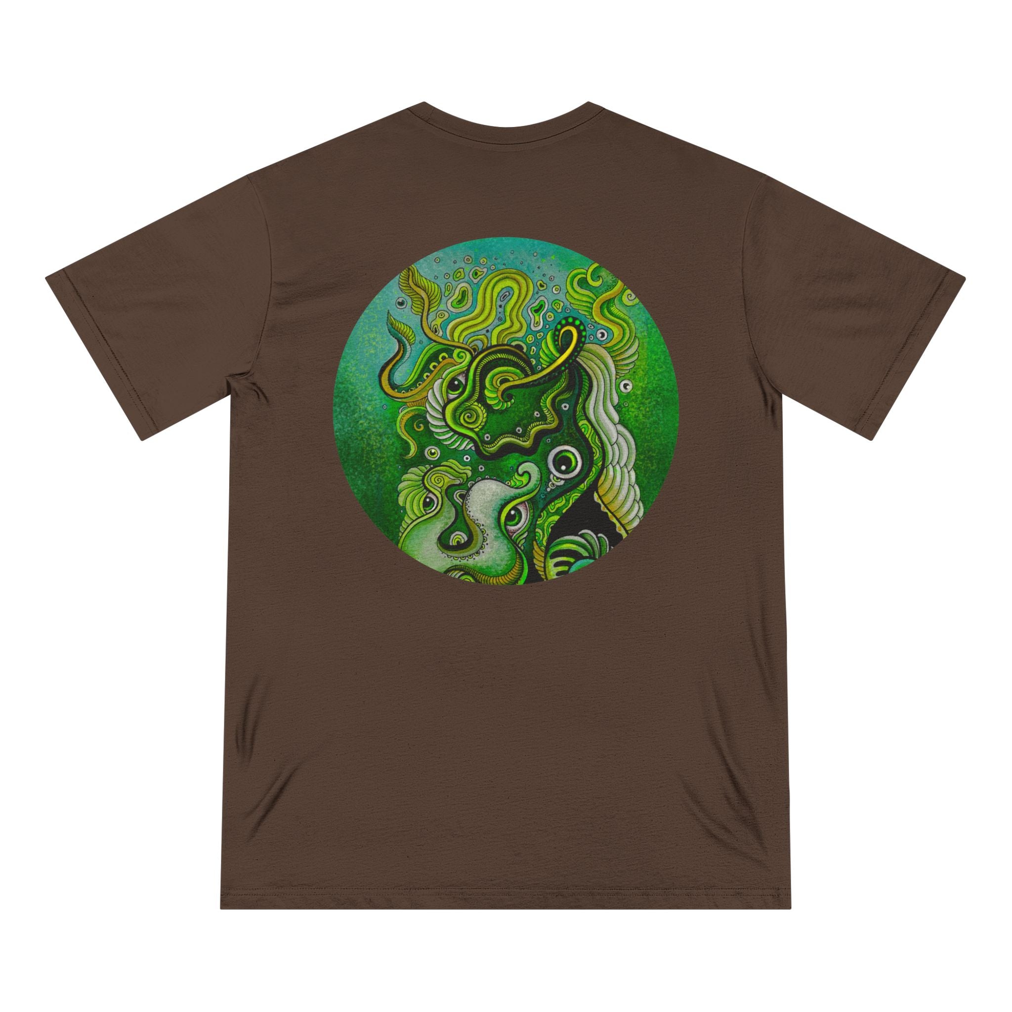 Keyhole Psychedelic T-Shirt — Green Abstract Art Tee #tsg219