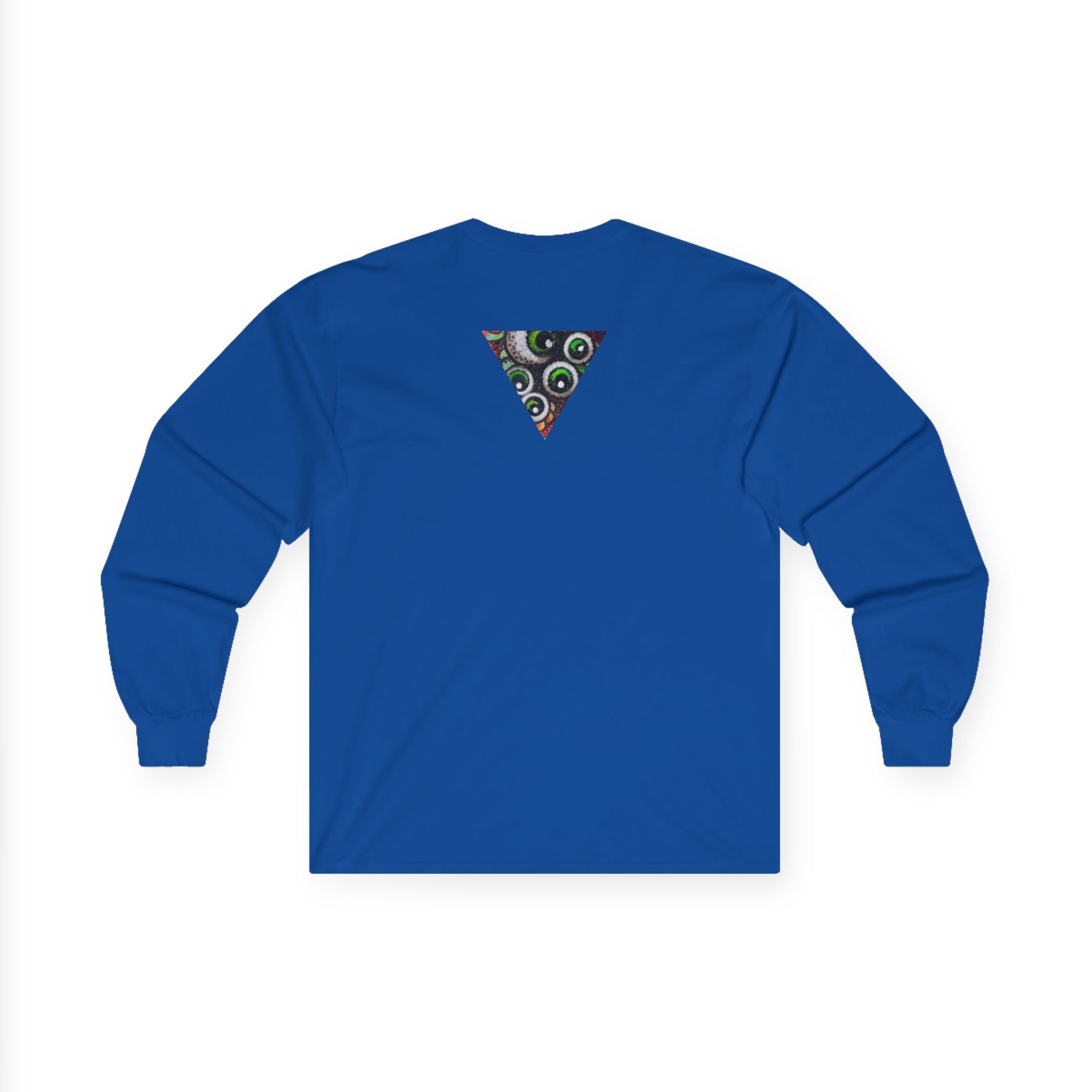 Triangle Camo Graphic Long Sleeve Tee — Minimal Military-Inspired Chest Print #k646&