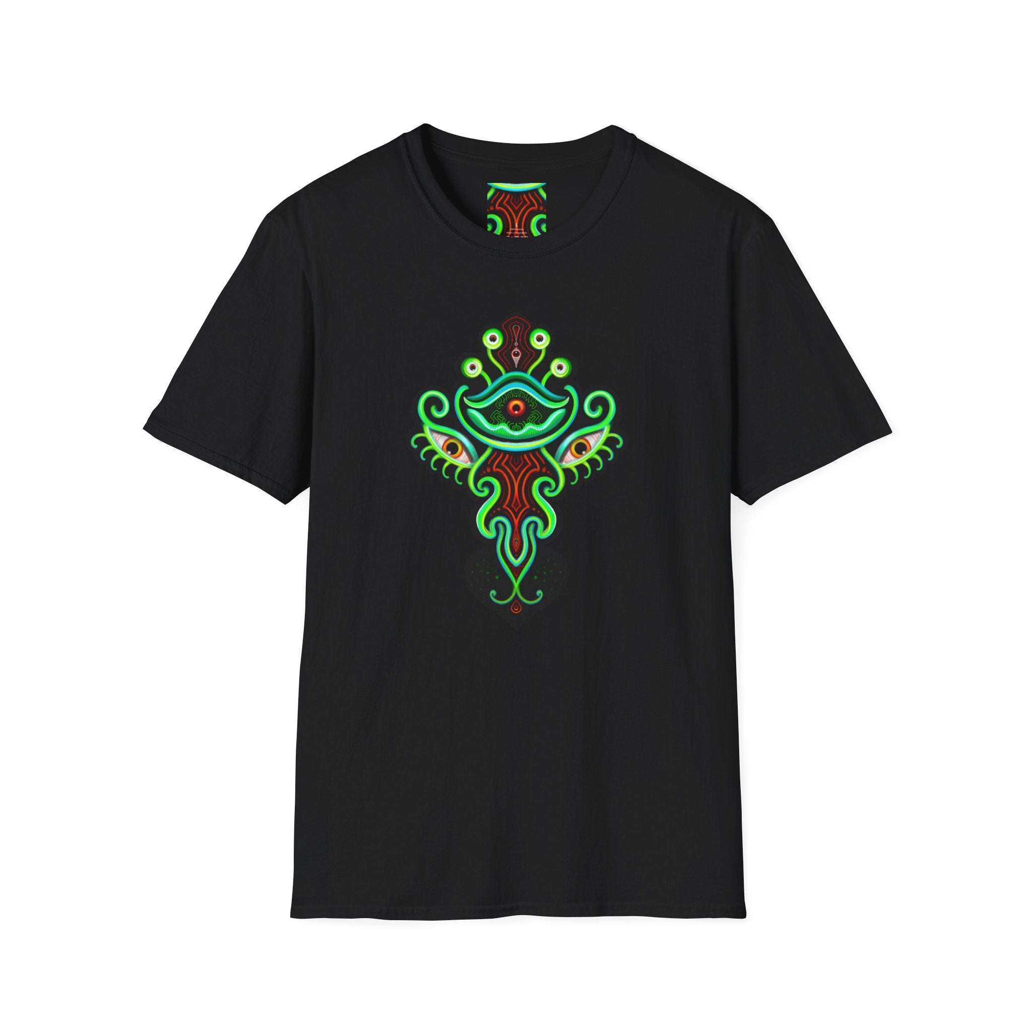 Mystic Eye Graphic T-Shirt — Psychedelic Neon Symbol Tee #h737383929