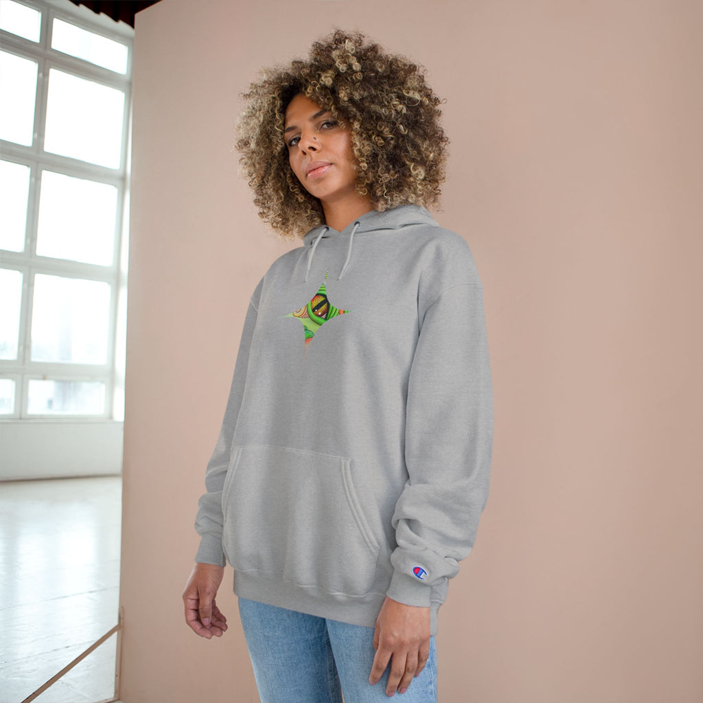 Hoodie — Psychedelic Green Eye Triangle Champion Hoodie #g86478