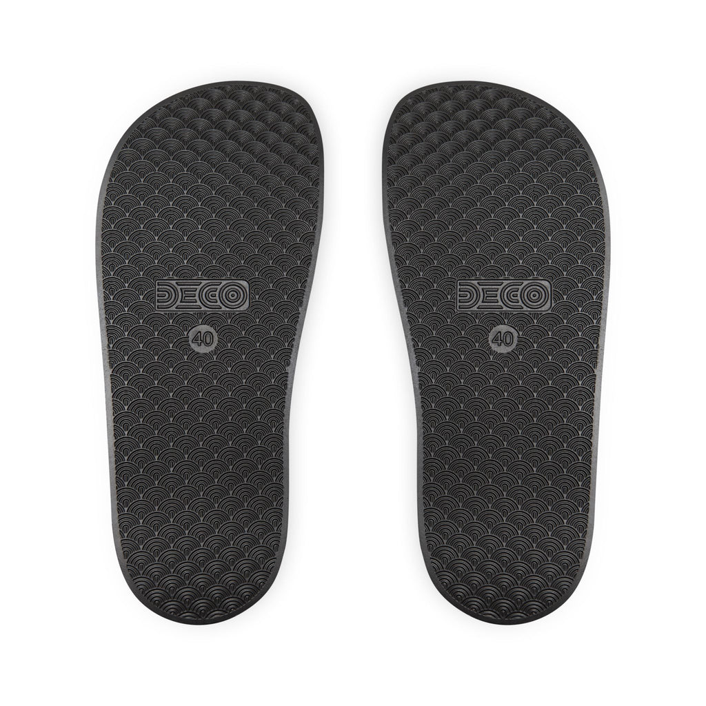 Black Paisley Slide Sandals — Women's Removable‑Strap Comfort Slides  #kf39554