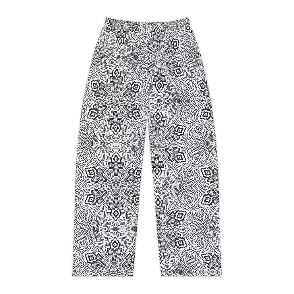 Women's Pajama Pants — Monochrome Kaleidoscope Lounge Pants #lp47766
