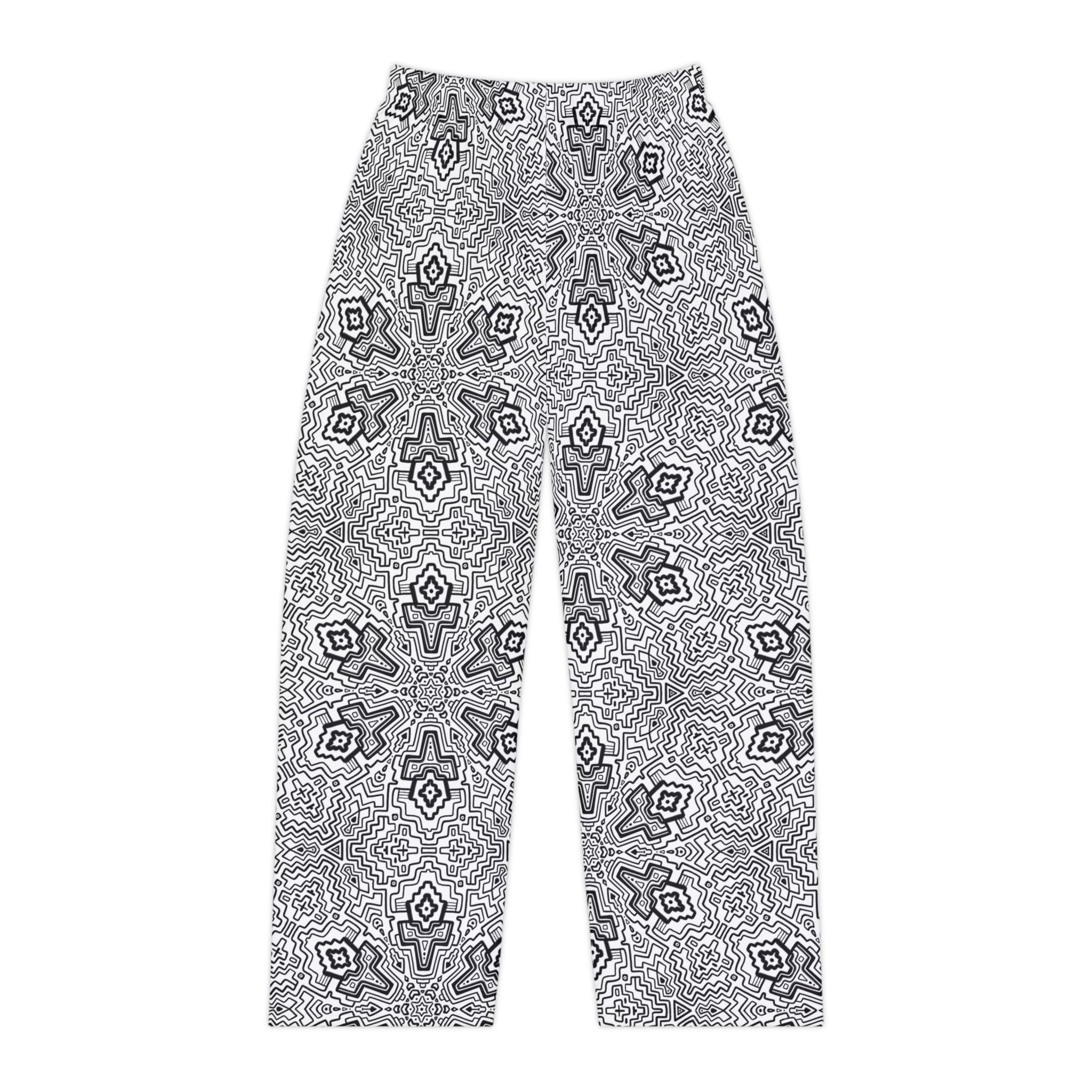 Women's Pajama Pants — Monochrome Kaleidoscope Lounge Pants #lp47766