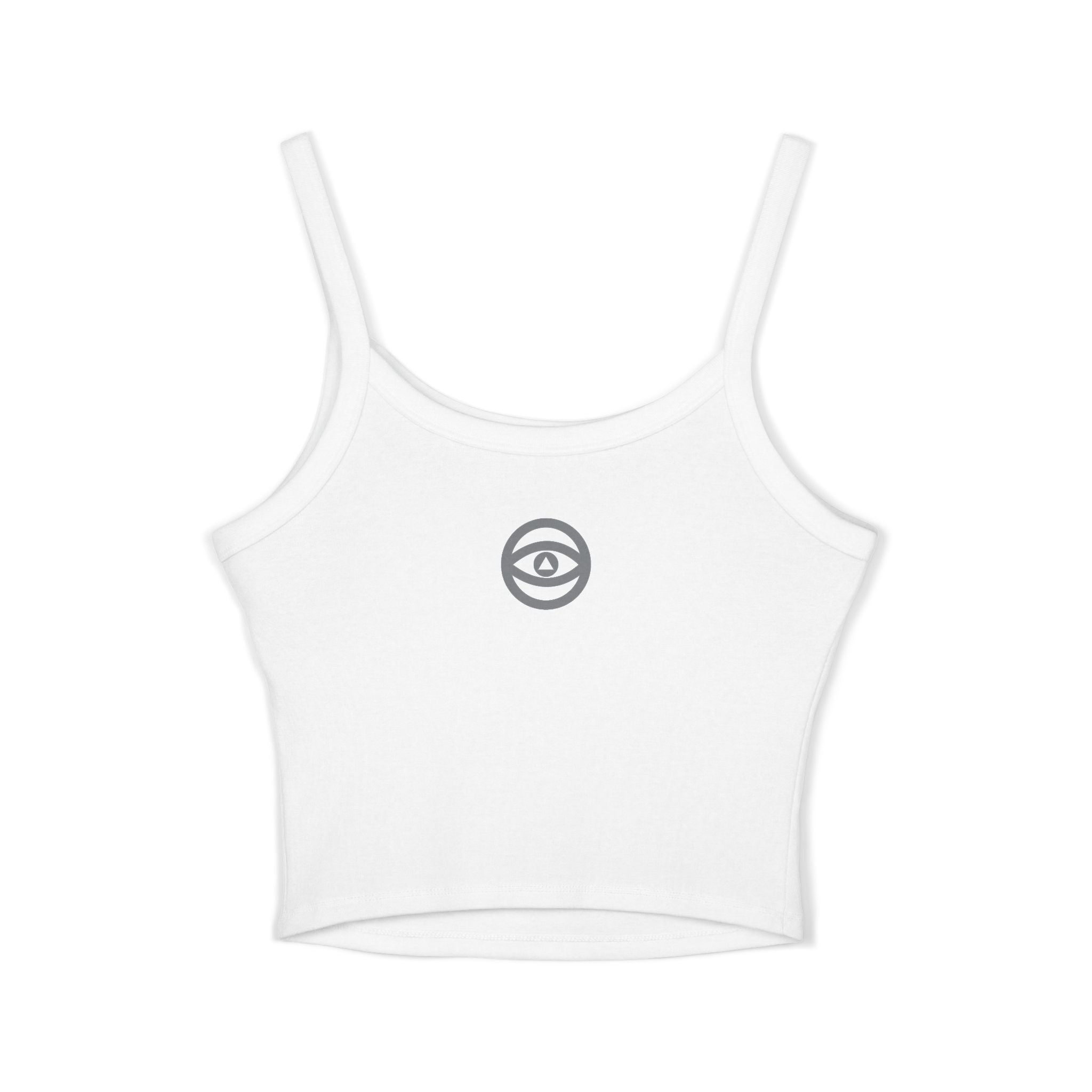 Women's Eye Logo Spaghetti Strap Tank Top — Minimal Graphic Crop #d 11346543