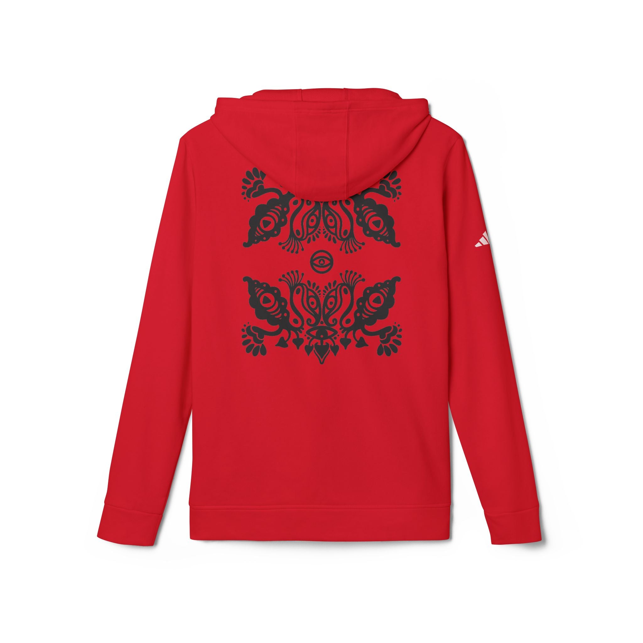 Adidas Hoodie — Ornamental Symmetry Black Graphic Zip-Up #y086467
