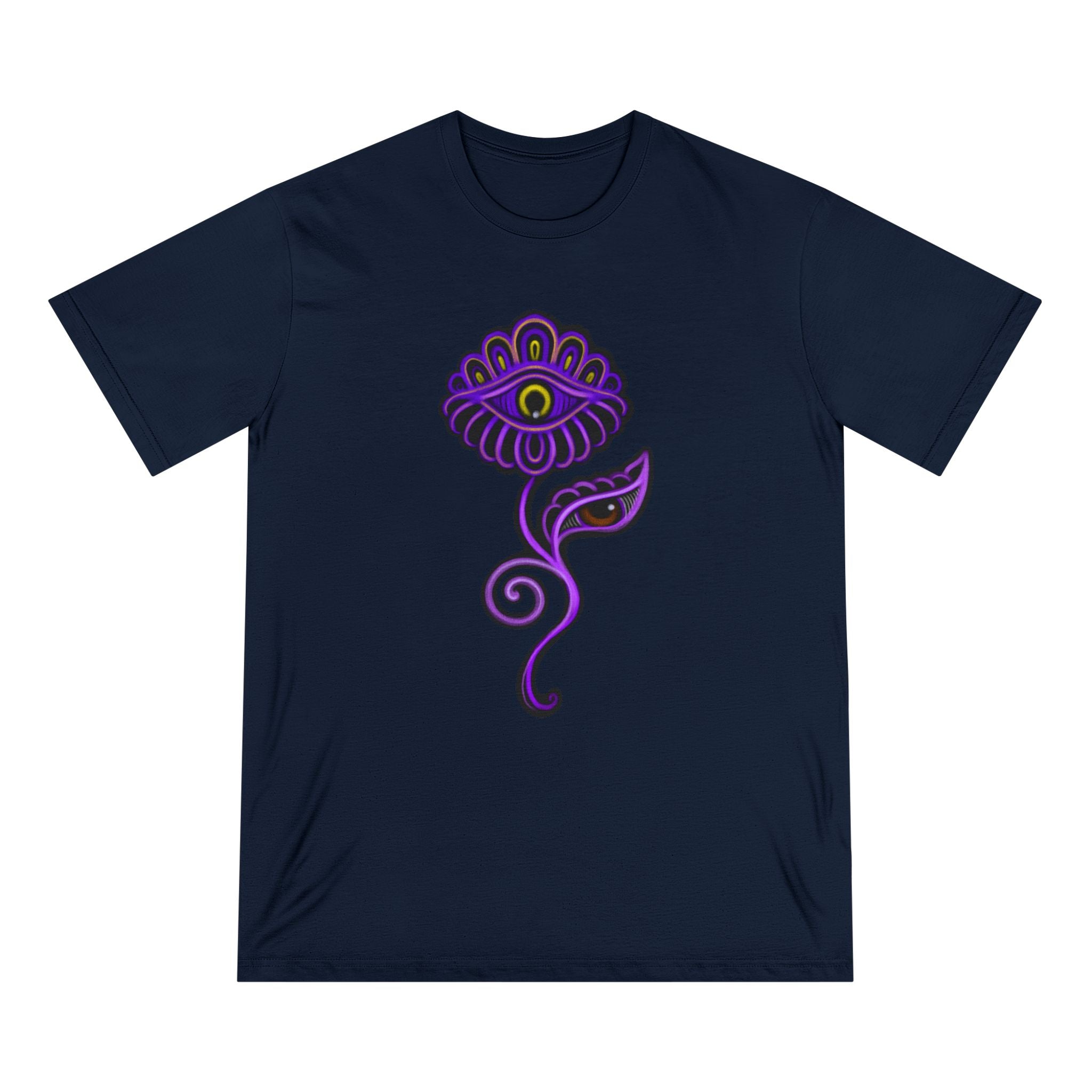 Mystic Eye Flower T-Shirt — Purple Spiritual Graphic Tee #ms2