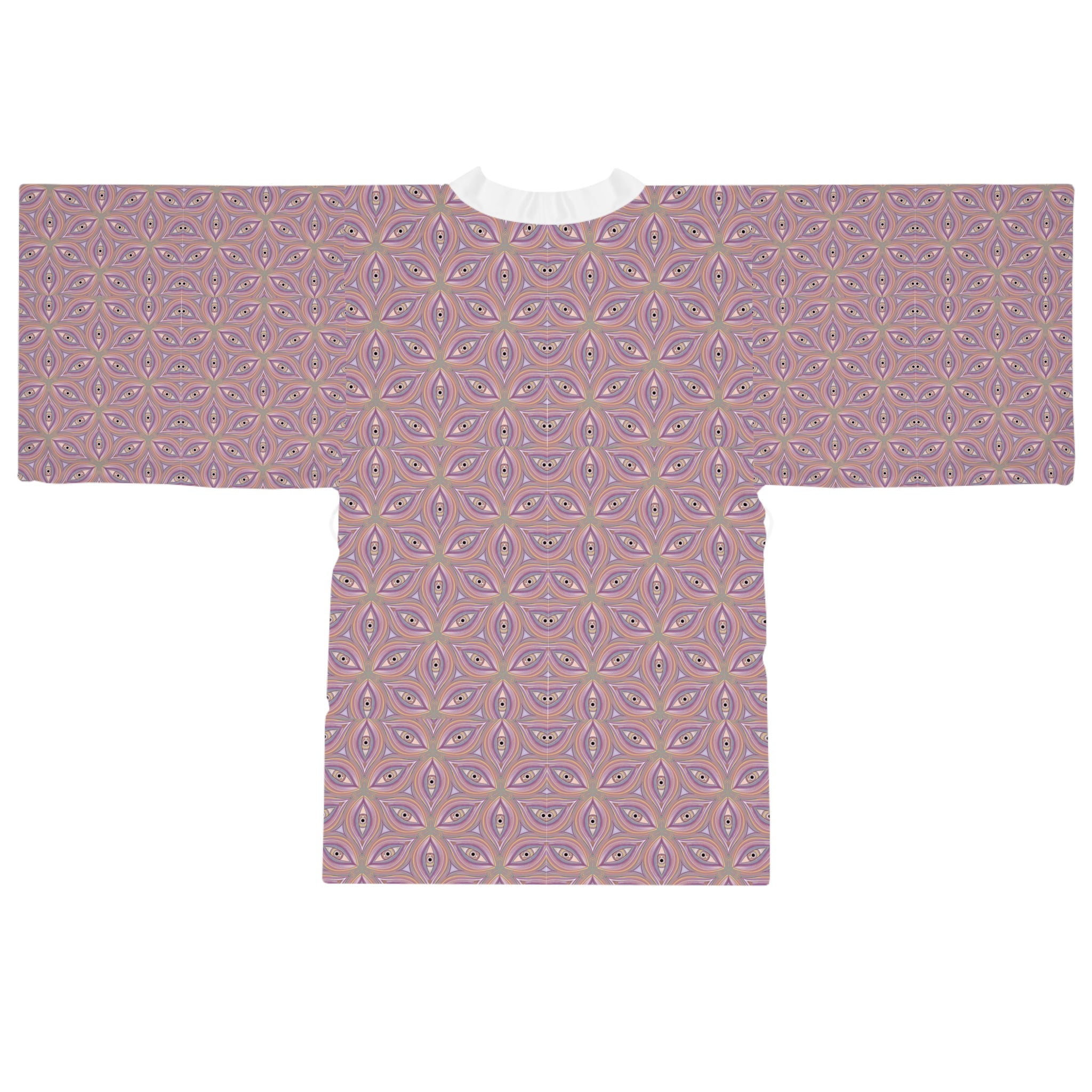 Pastel Geometric Kimono Robe – Pink Mandala All-Over Print