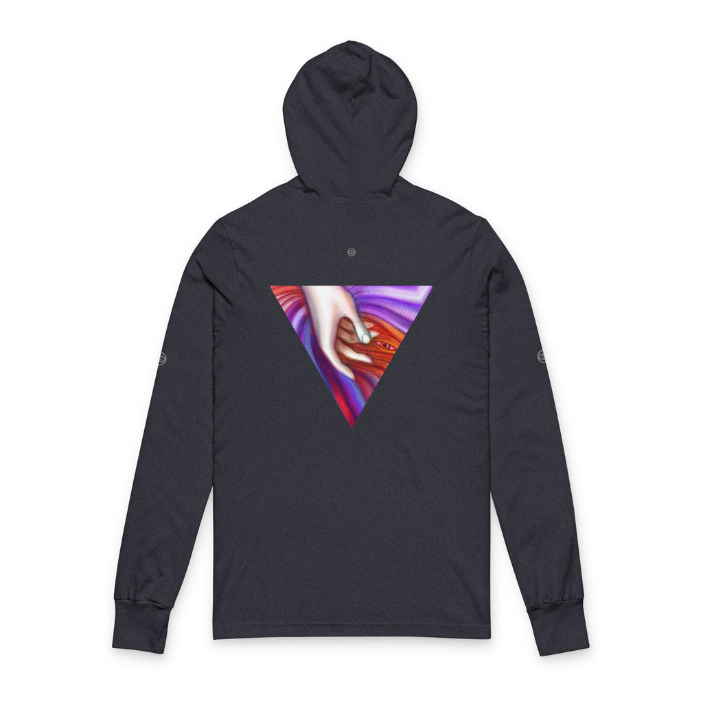 Hooded Long Sleeve Tee — Triangular Abstract Hand Graphic #dhe23876