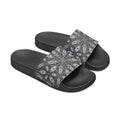 Black Paisley Slide Sandals — Women's Removable‑Strap Comfort Slides  #kf39554