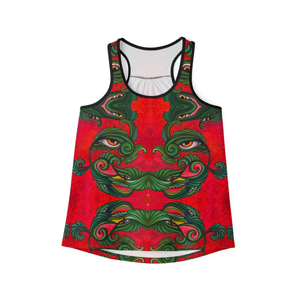 Women's Tank Top — Festive Green Swirl Face All-Over Print #jf88332