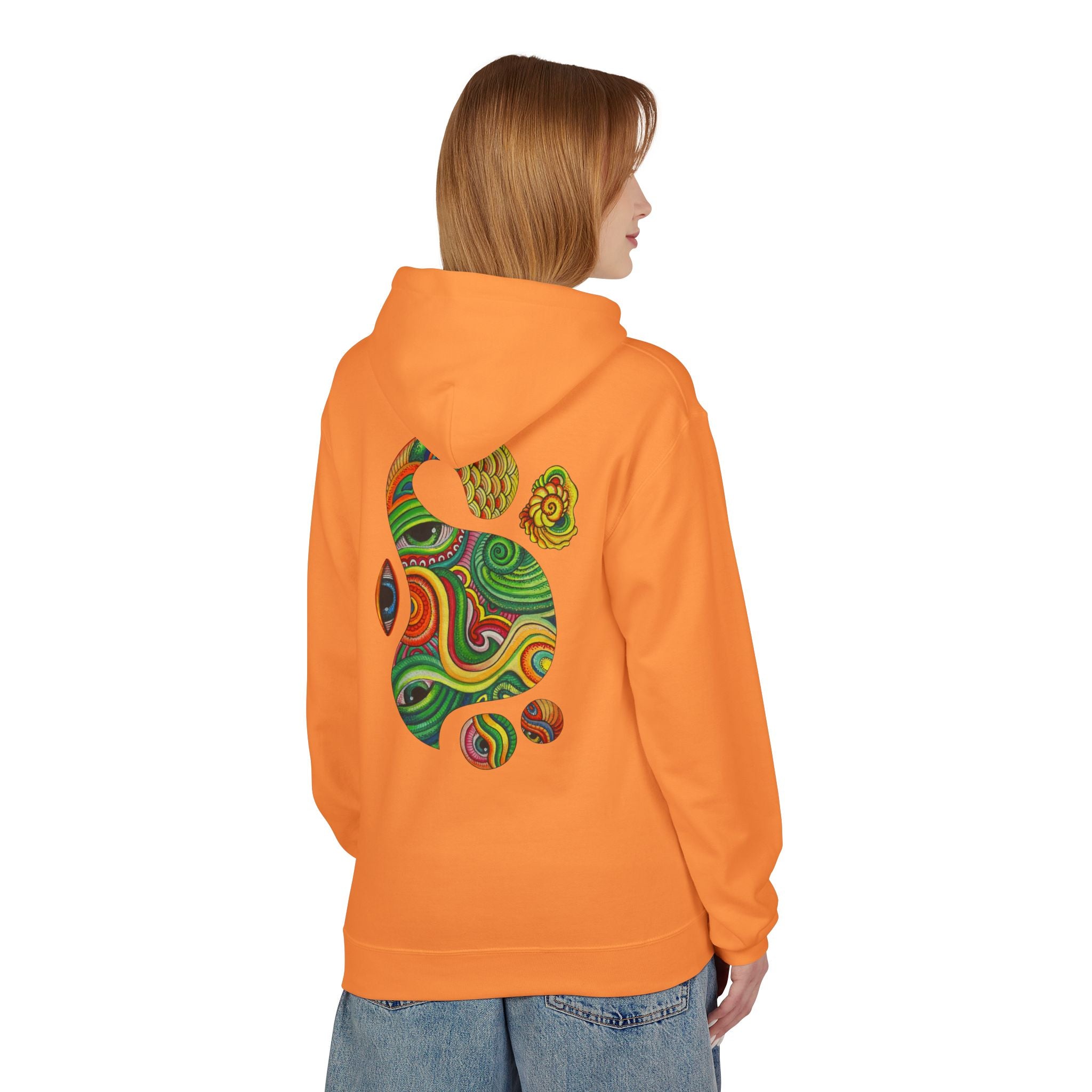 Psychedelic Swirl Hoodie — Colorful Abstract Apple Graphic #j64298