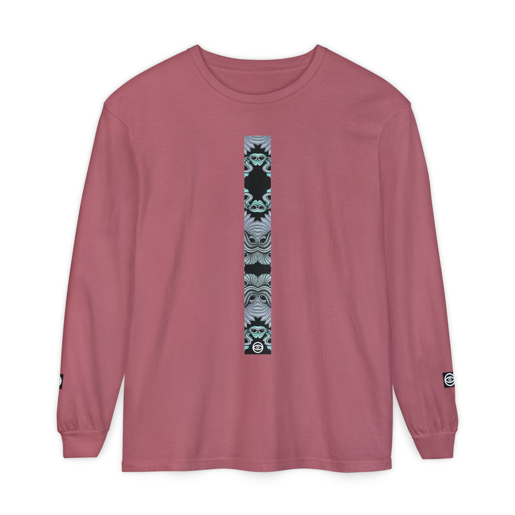 Men's/Women's Long Sleeve T-Shirt — Vertical Geometric Stripe Graphic #kjgd64258