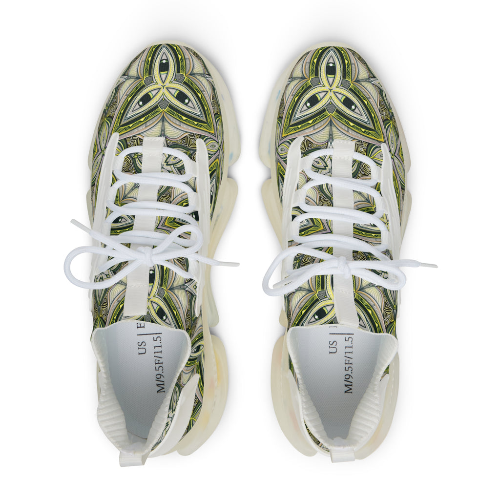 Mesh Sneakers — Green Celtic Knot Athletic Shoes