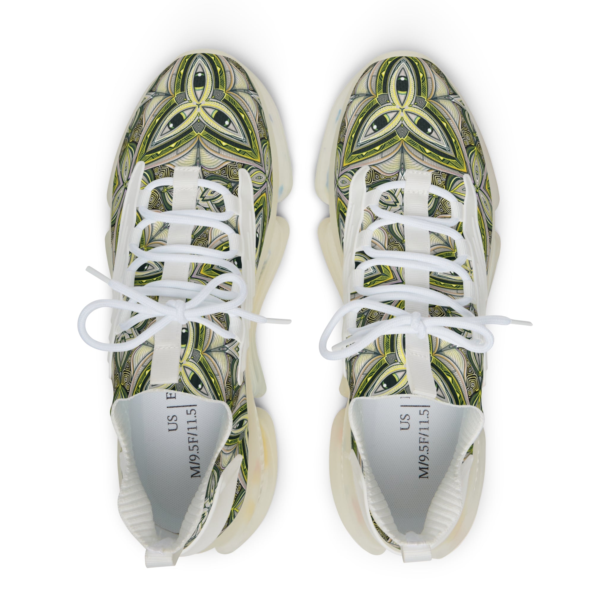 Mesh Sneakers — Green Celtic Knot Athletic Shoes