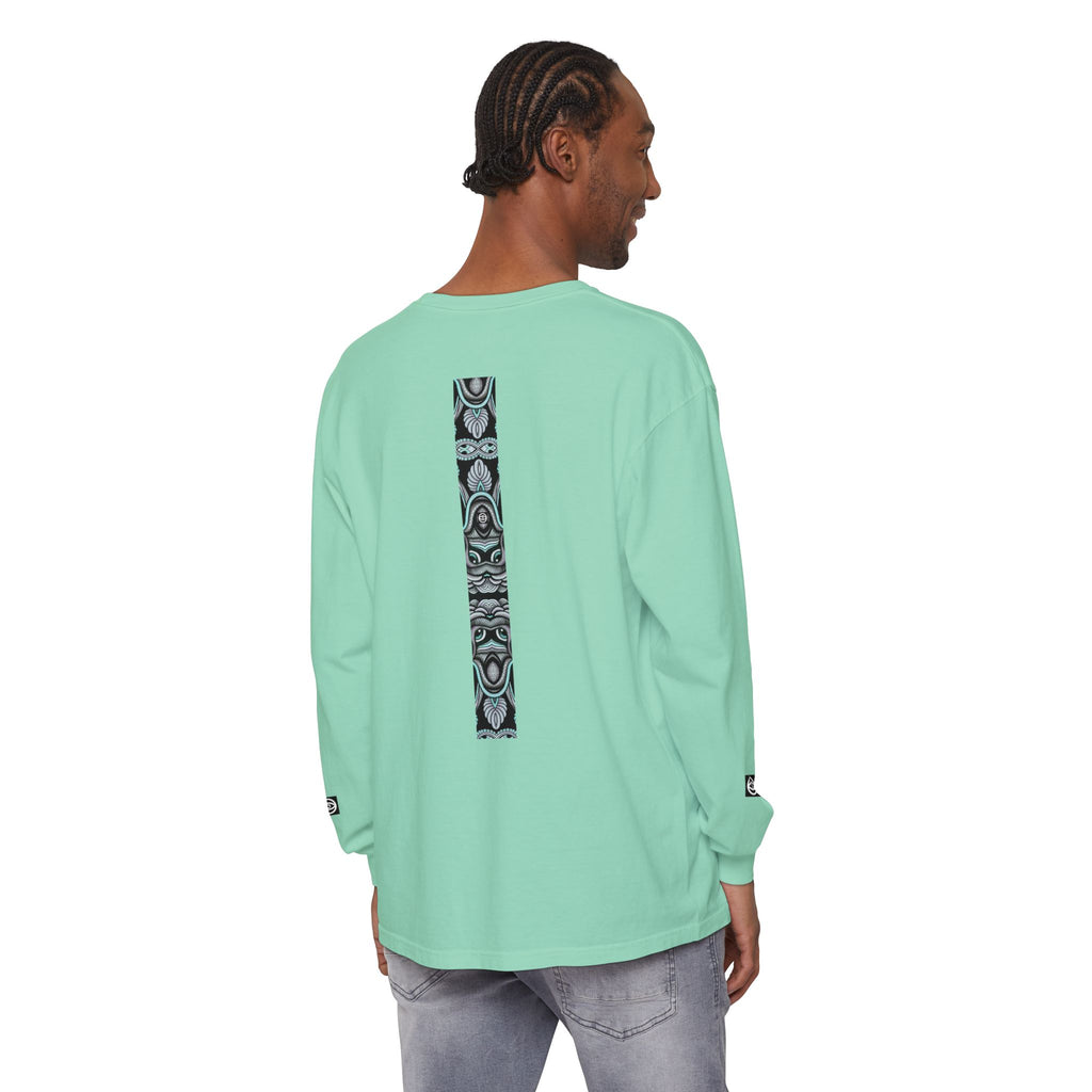 Men's/Women's Long Sleeve T-Shirt — Vertical Geometric Stripe Graphic #kjgd64258