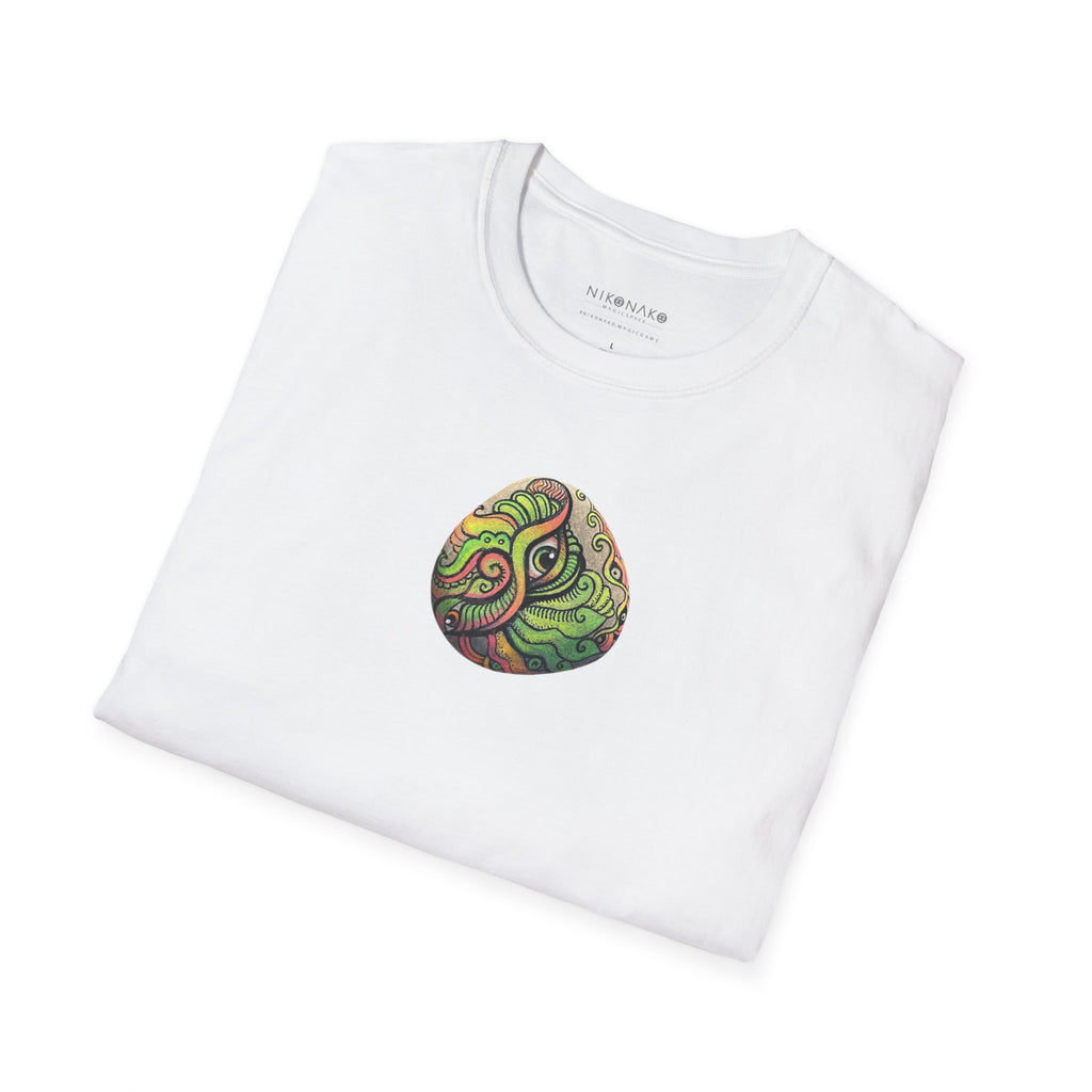 Psychedelic Green Mandala T-Shirt — Abstract Tribal Circle Art Tee #h84210