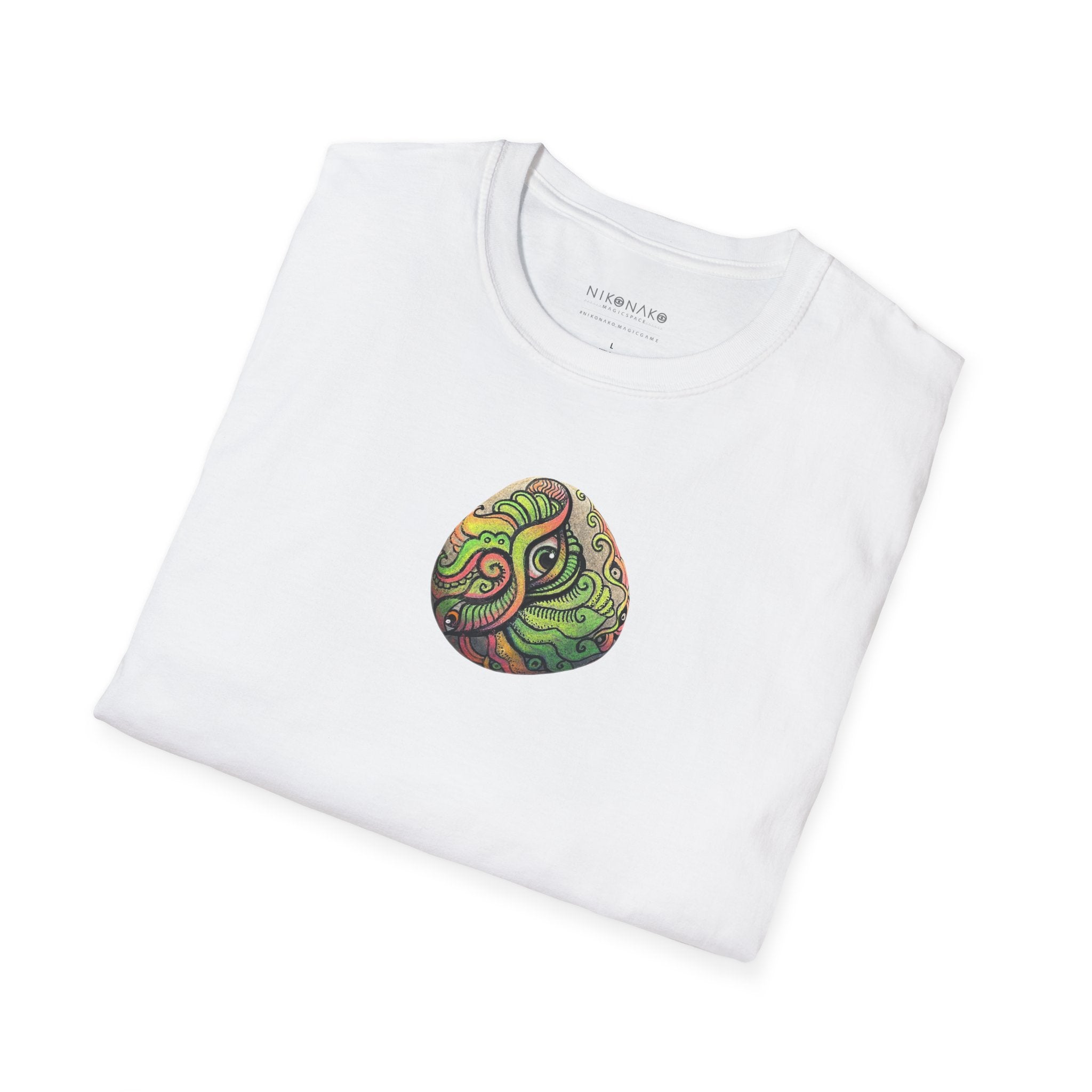 Psychedelic Green Mandala T-Shirt — Abstract Tribal Circle Art Tee #h84210