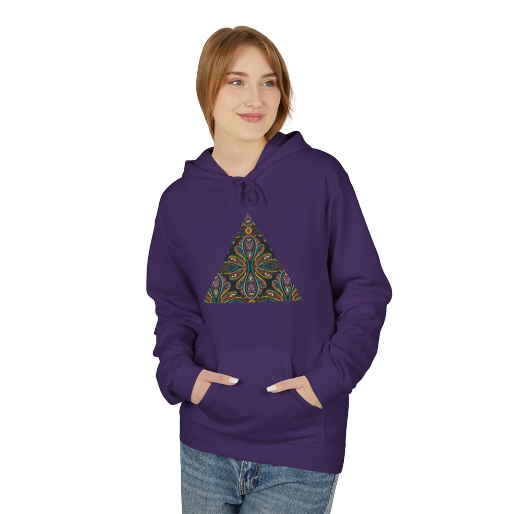 Geometric Mosaic Triangle Hoodie — Decorative Pattern Pullover #i865678