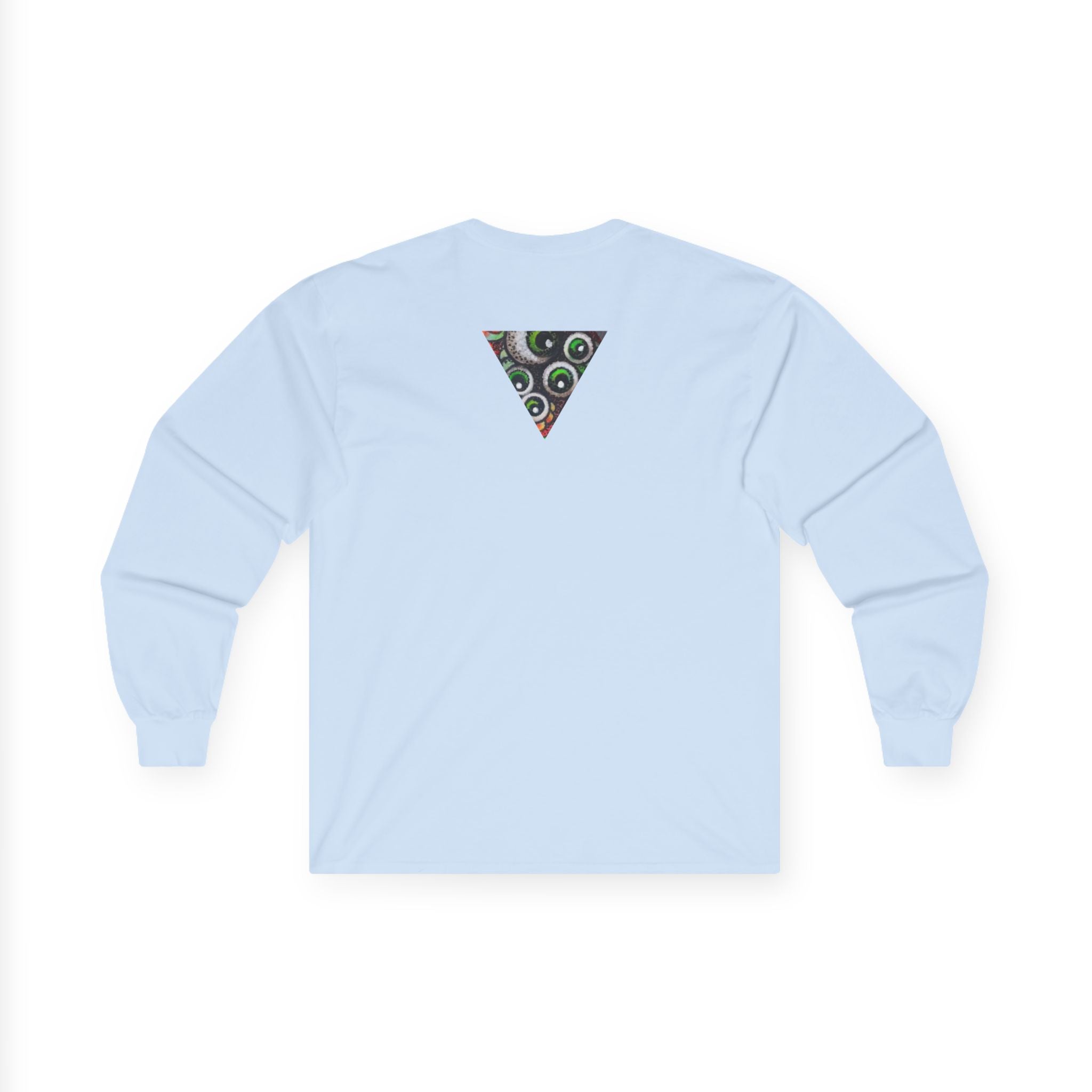 Triangle Camo Graphic Long Sleeve Tee — Minimal Military-Inspired Chest Print #k646&
