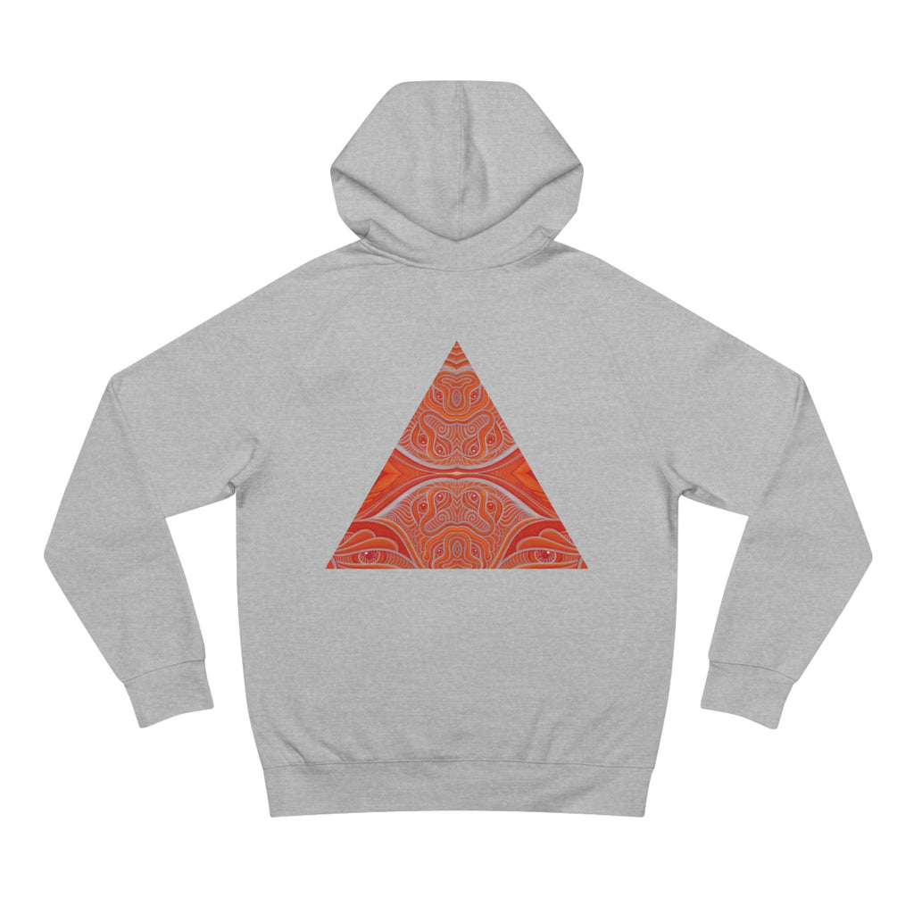 Keyhole & Diamond Pattern Hoodie — Abstract Red Paisley Graphic #yh099879
