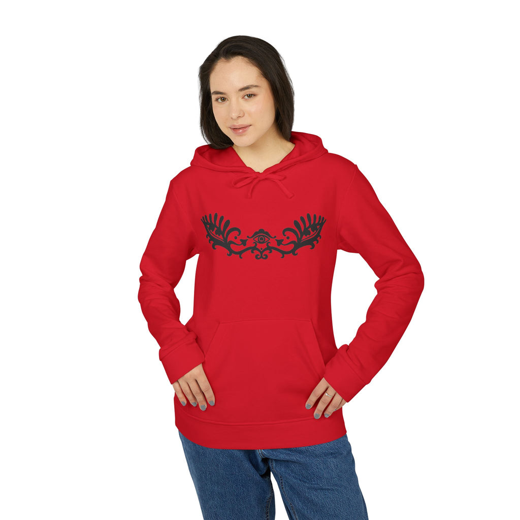 Adidas Hoodie — Ornamental Symmetry Black Graphic Zip-Up #y086467