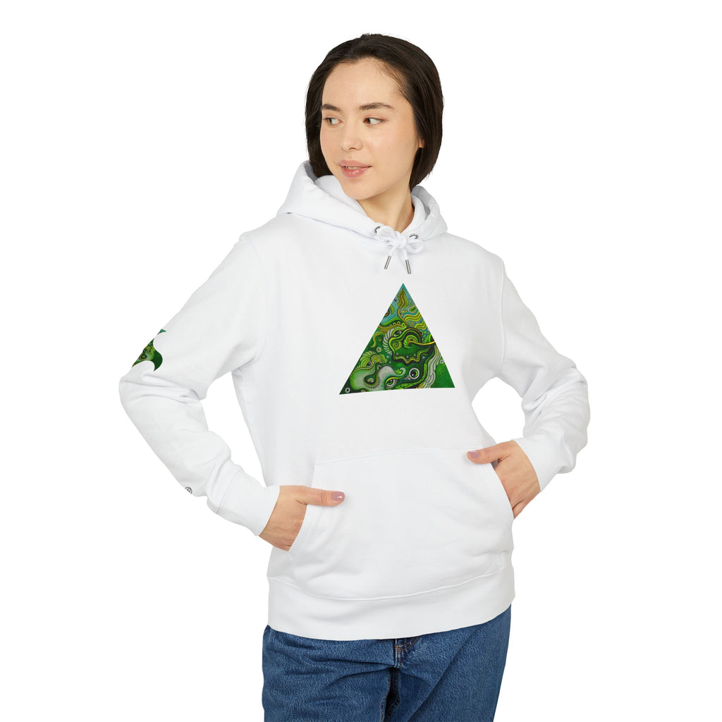 Green Geometric Nature Hoodie — Triangle Diamond Forest Graphic #iyf874322