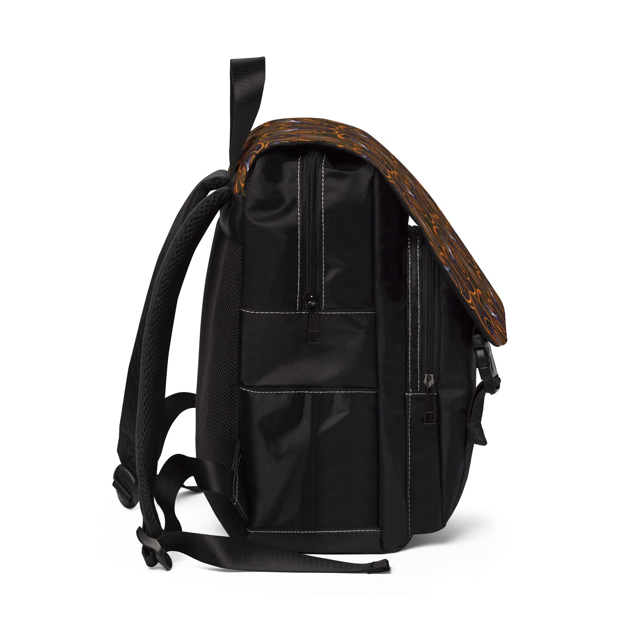 Bohemian Mosaic Canvas Backpack – Earthy Kaleidoscope Pattern#pur865356