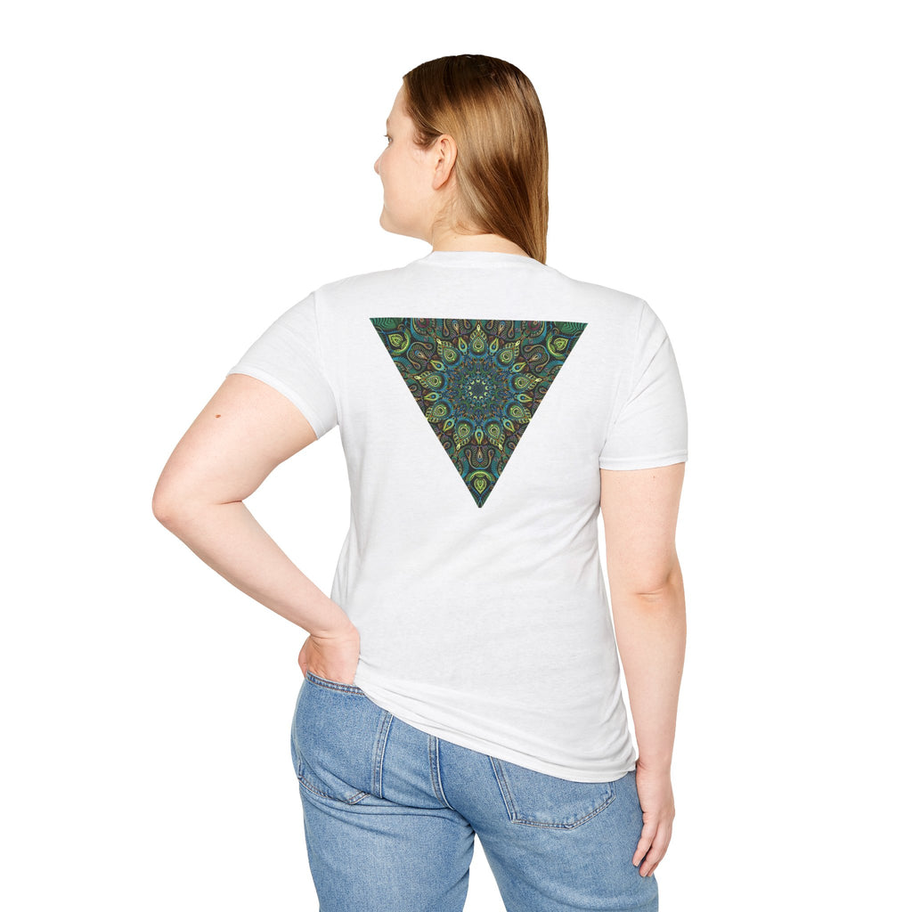 Green Mandala Triangle T-Shirt – Psychedelic Geometric Art Tee # kh9732
