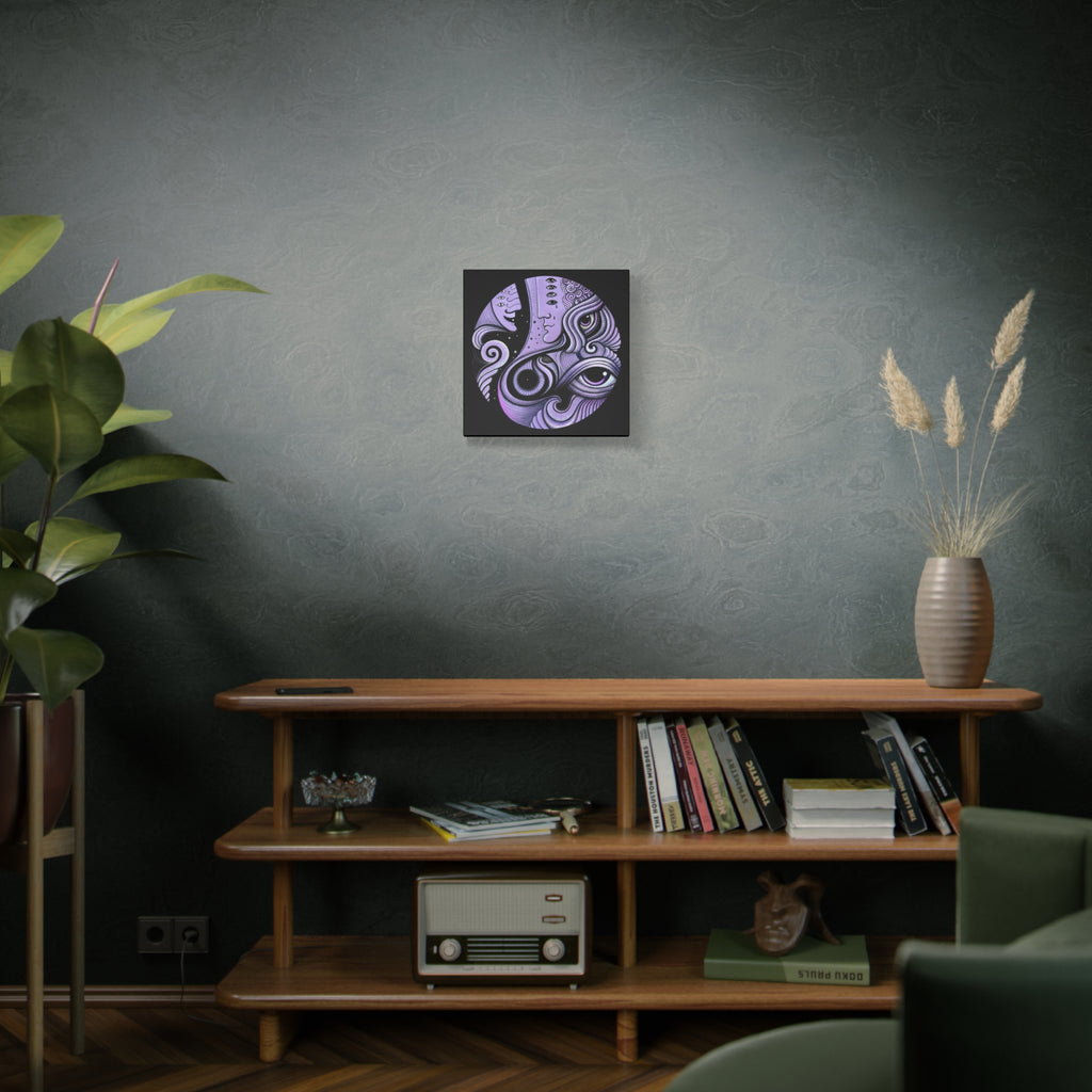 Psychedelic Moon Face Canvas | Matte Stretched Wall Art