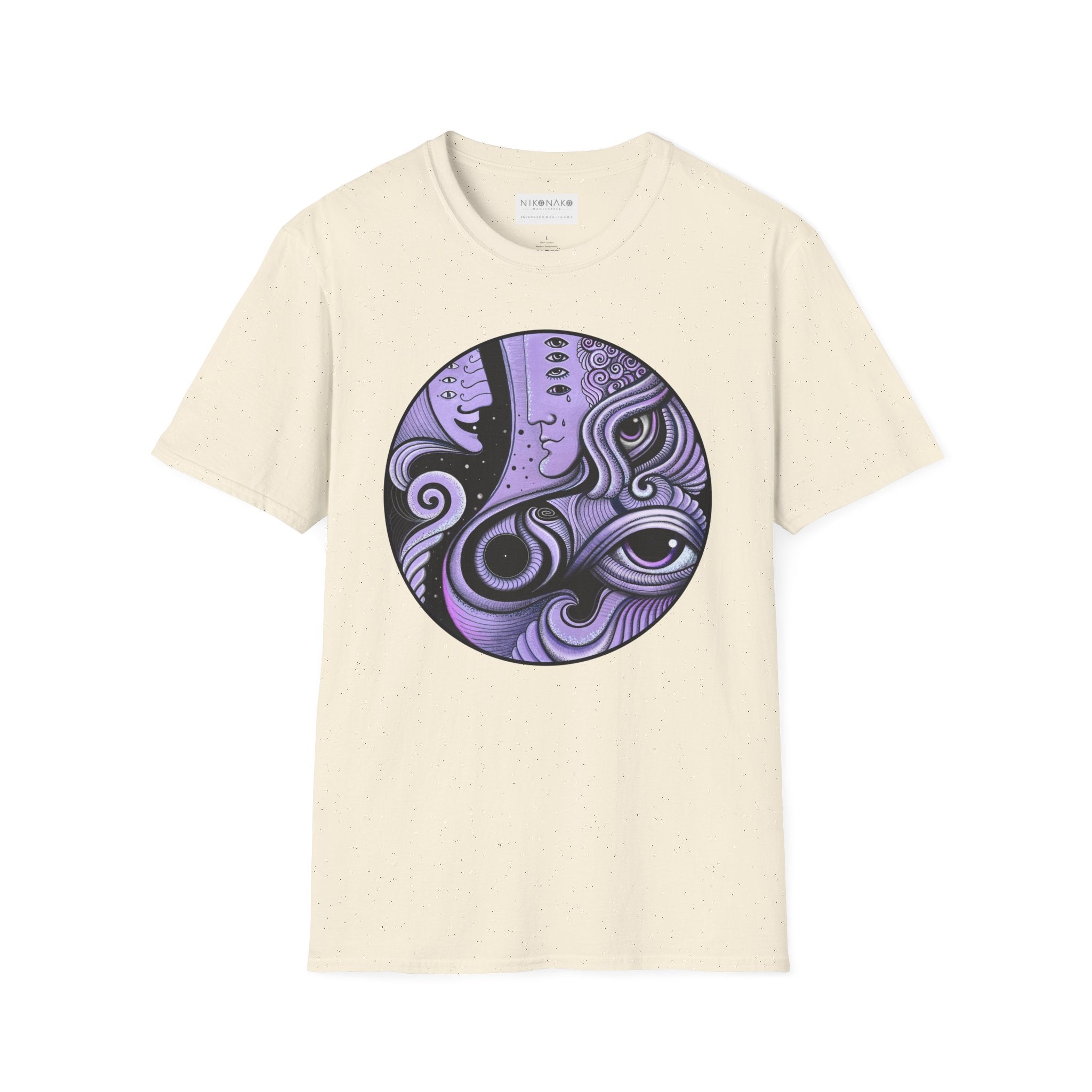 Abstract Purple Swirl Art T-Shirt | Psychedelic Keyhole Design