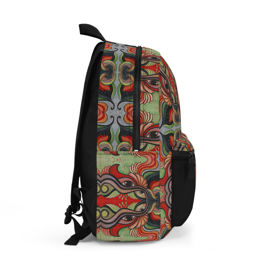 Psychedelic Tribal Pattern Backpack – Colorful Retro Art School Bag #u76578
