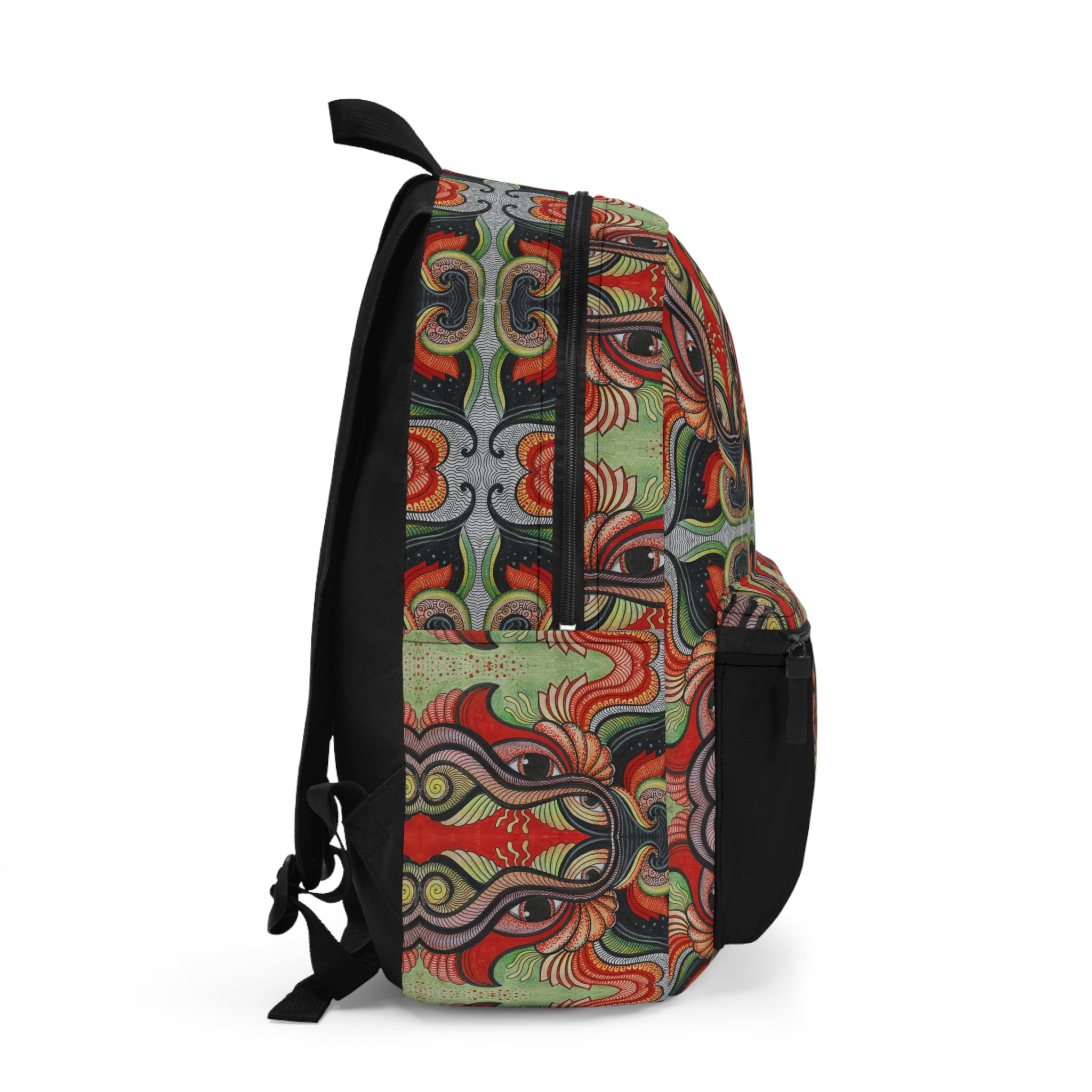 Psychedelic Tribal Pattern Backpack – Colorful Retro Art School Bag #u76578