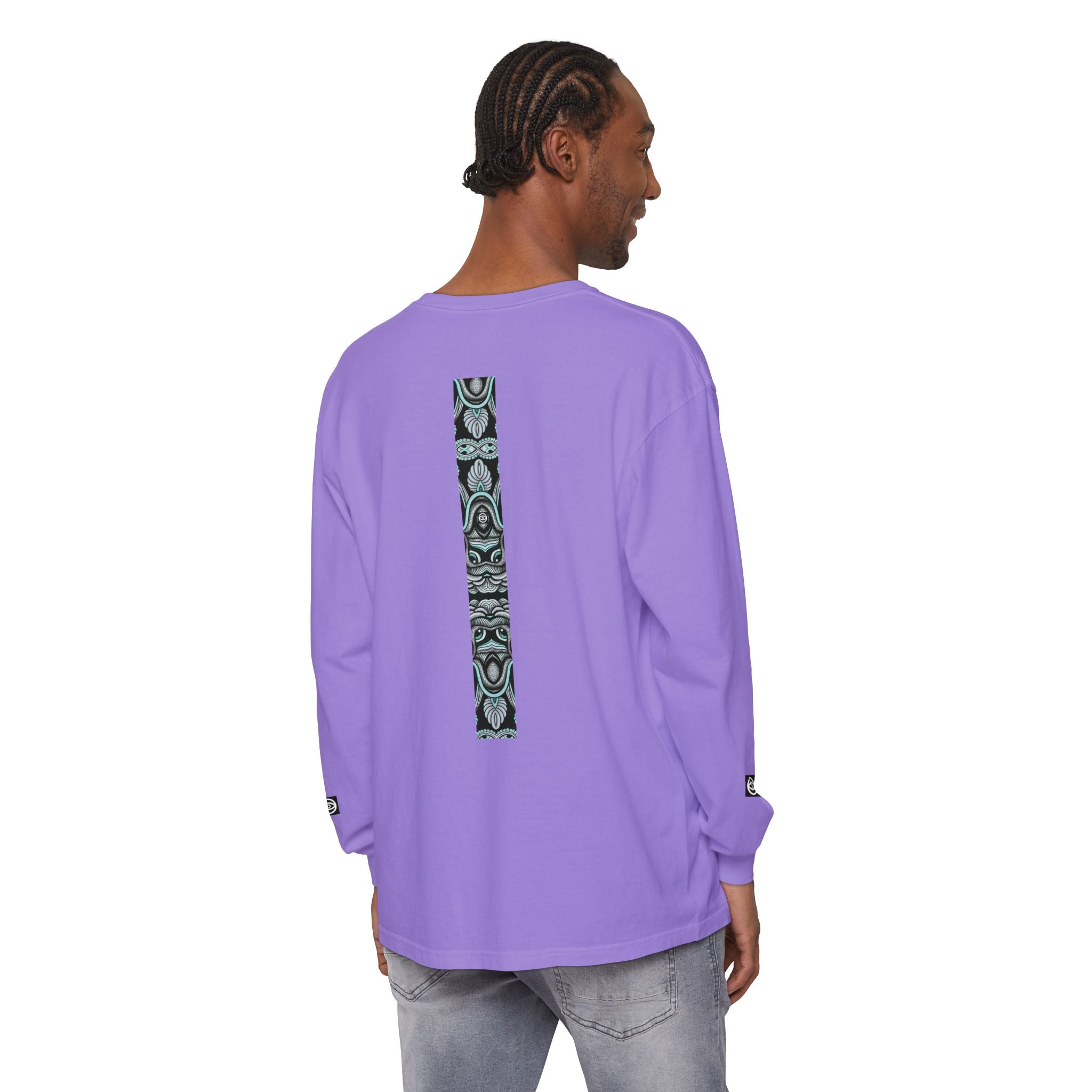 Men's/Women's Long Sleeve T-Shirt — Vertical Geometric Stripe Graphic #kjgd64258