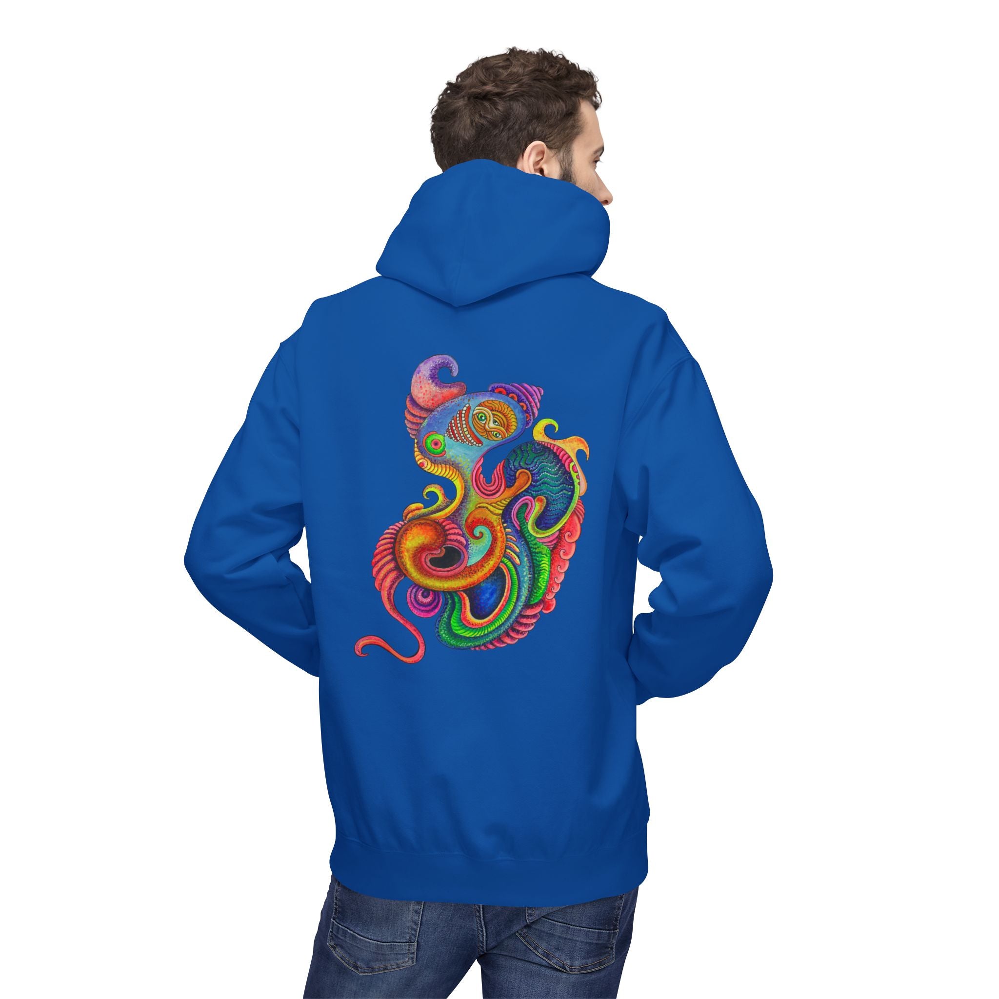 Psychedelic Abstract Snake Hoodie — Colorful Surreal Art Pullover #ggd76467