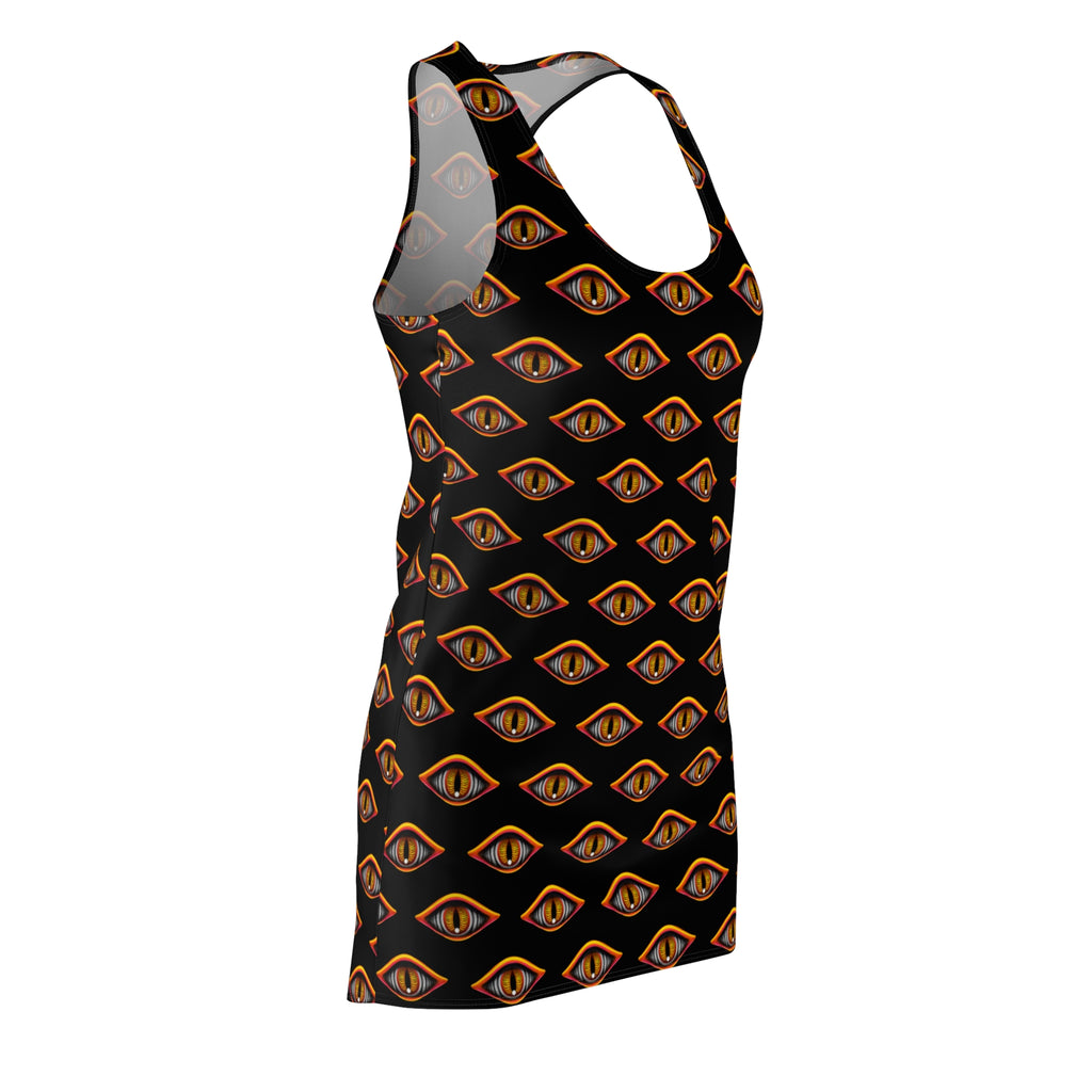 Racerback Dress — Golden Eye All-Over Print #de2316