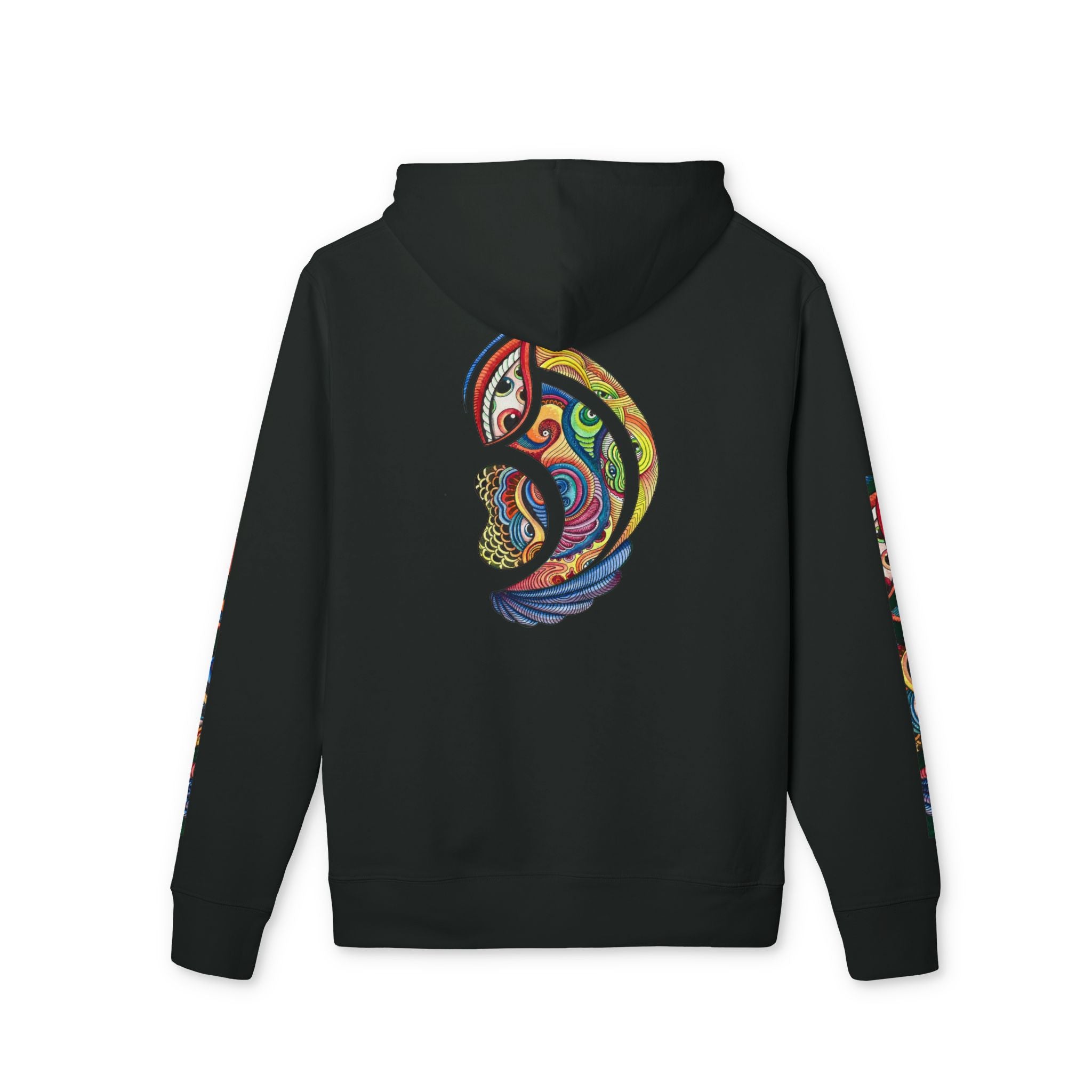 Graphic Hoodie — Colorful Psychedelic Lip & Swirl Design #h4334